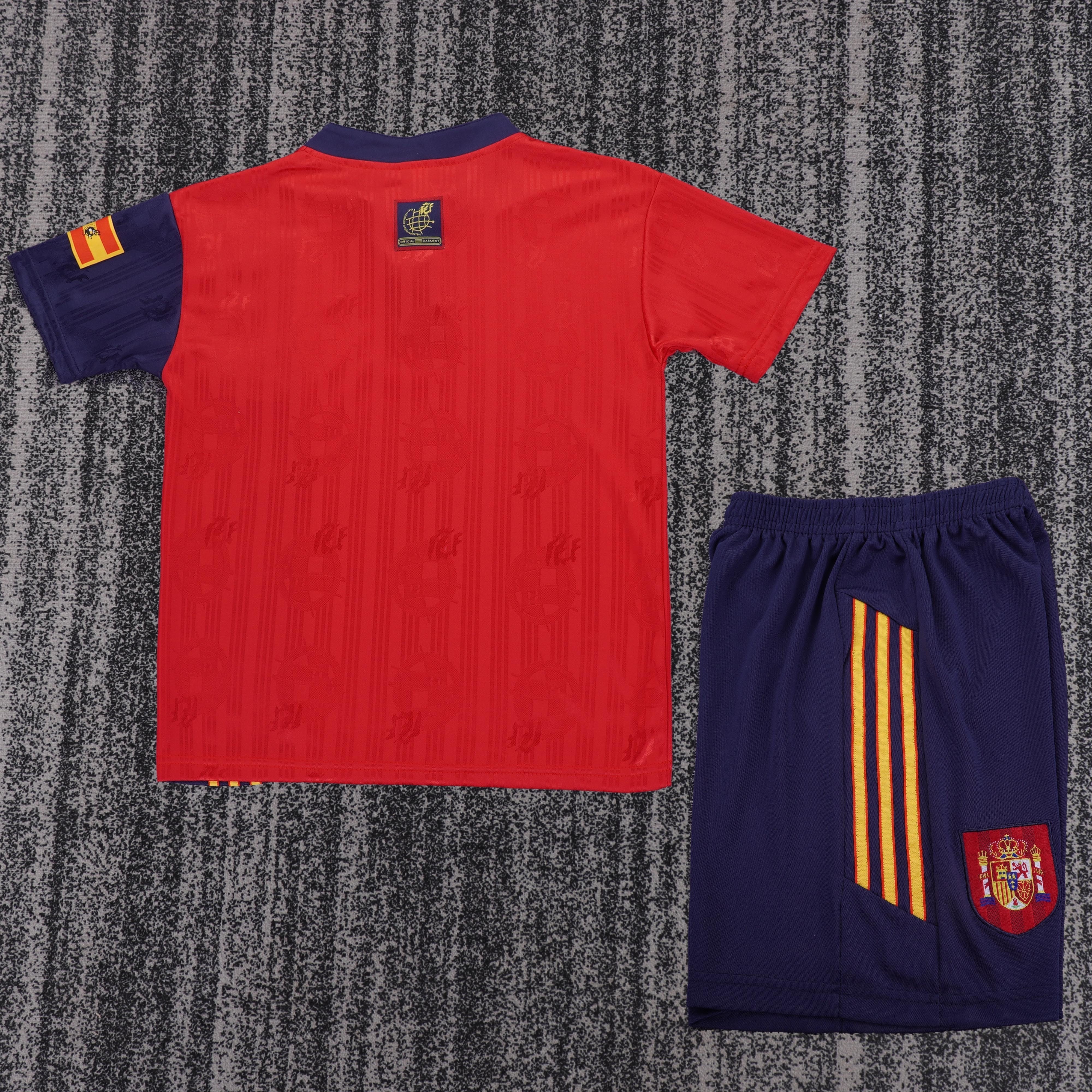 1996 Red Spanish Home Retro Children's Jersey Set - Fans Edition