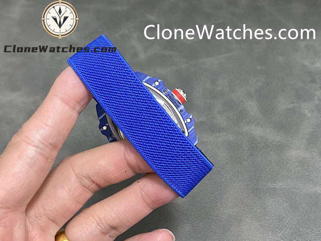 Richard Mille Super Clone Watches 1:1 RM 67 – 02 Blue Carbon Tourbillon Blue Strap