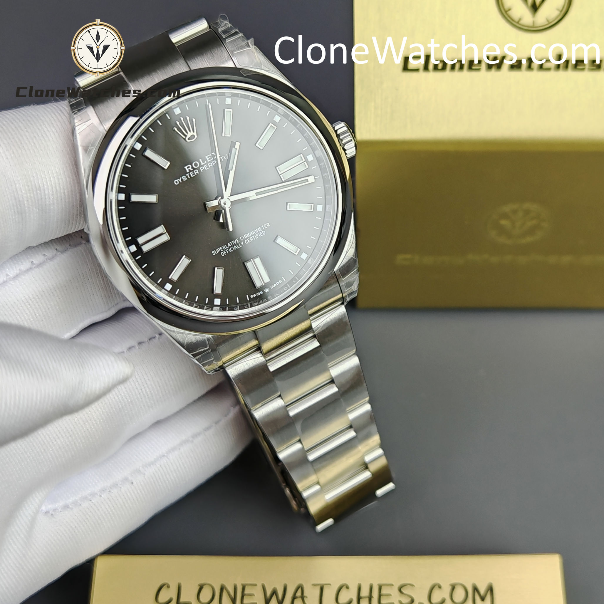 Rolex Super Clone Watches 1:1 Oyster Perpetual Black Dial 41mm m124300-0002 3230 Movement