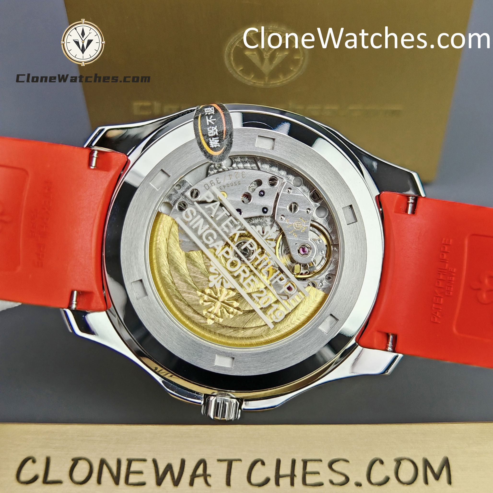 Patek Philippe Super Clone Watches 1:1 Aquanaut 5167 Black Dial 40mm Red Strap Special Edition