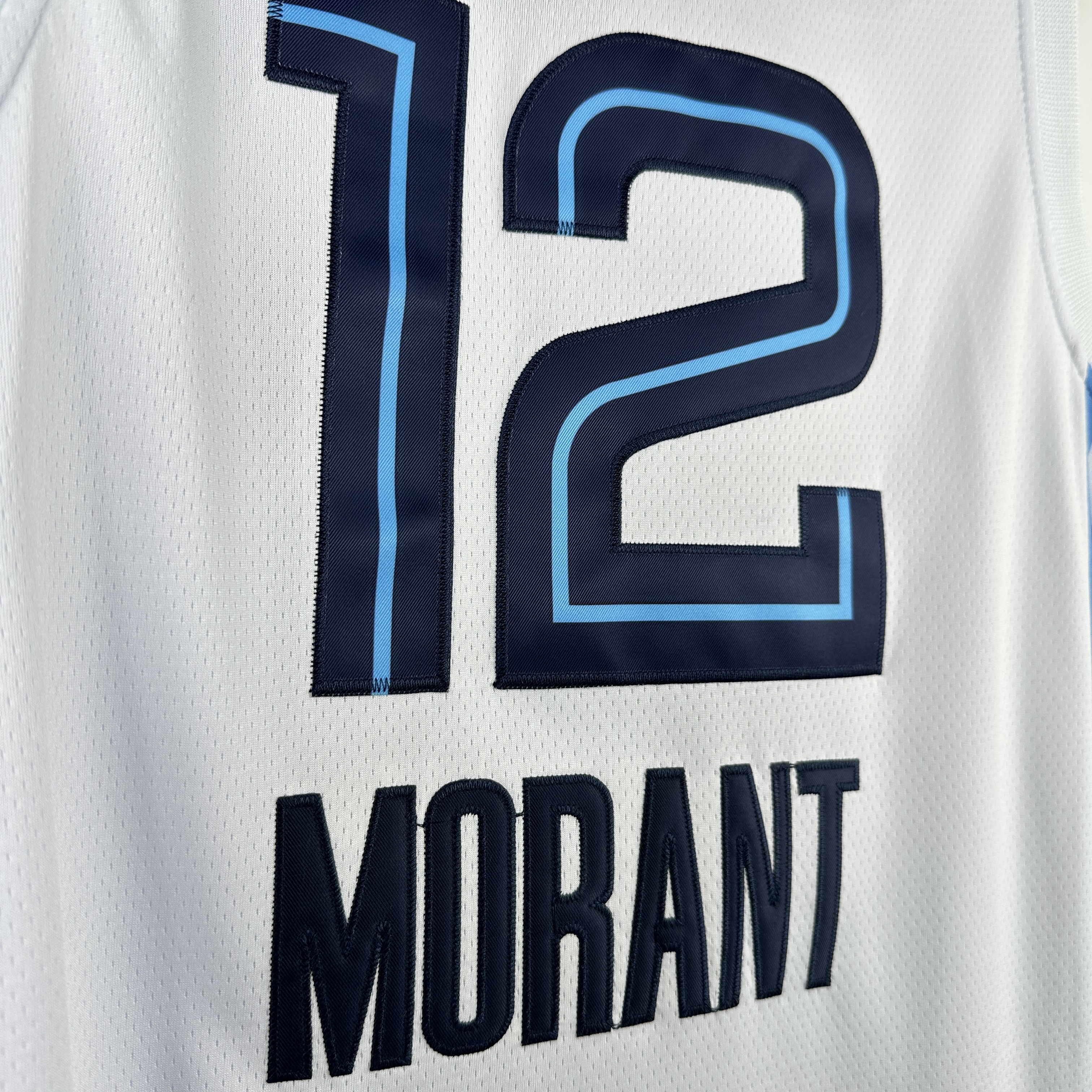 Embroidery Grizzlies White No. 12 Morant