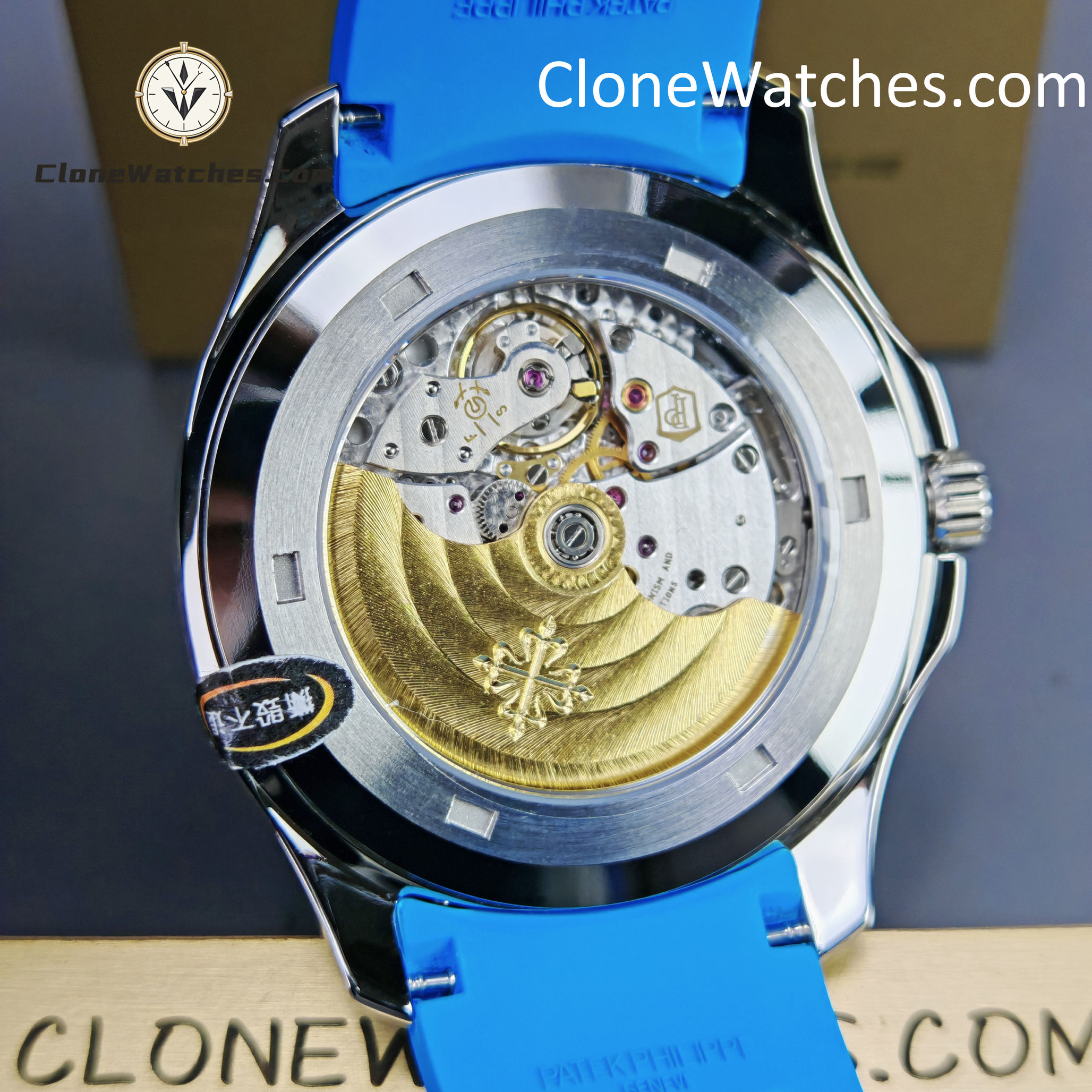 Patek Philippe Super Clone Watches 1:1 Aquanaut 5167 Black Dial Blue Strap 40mm