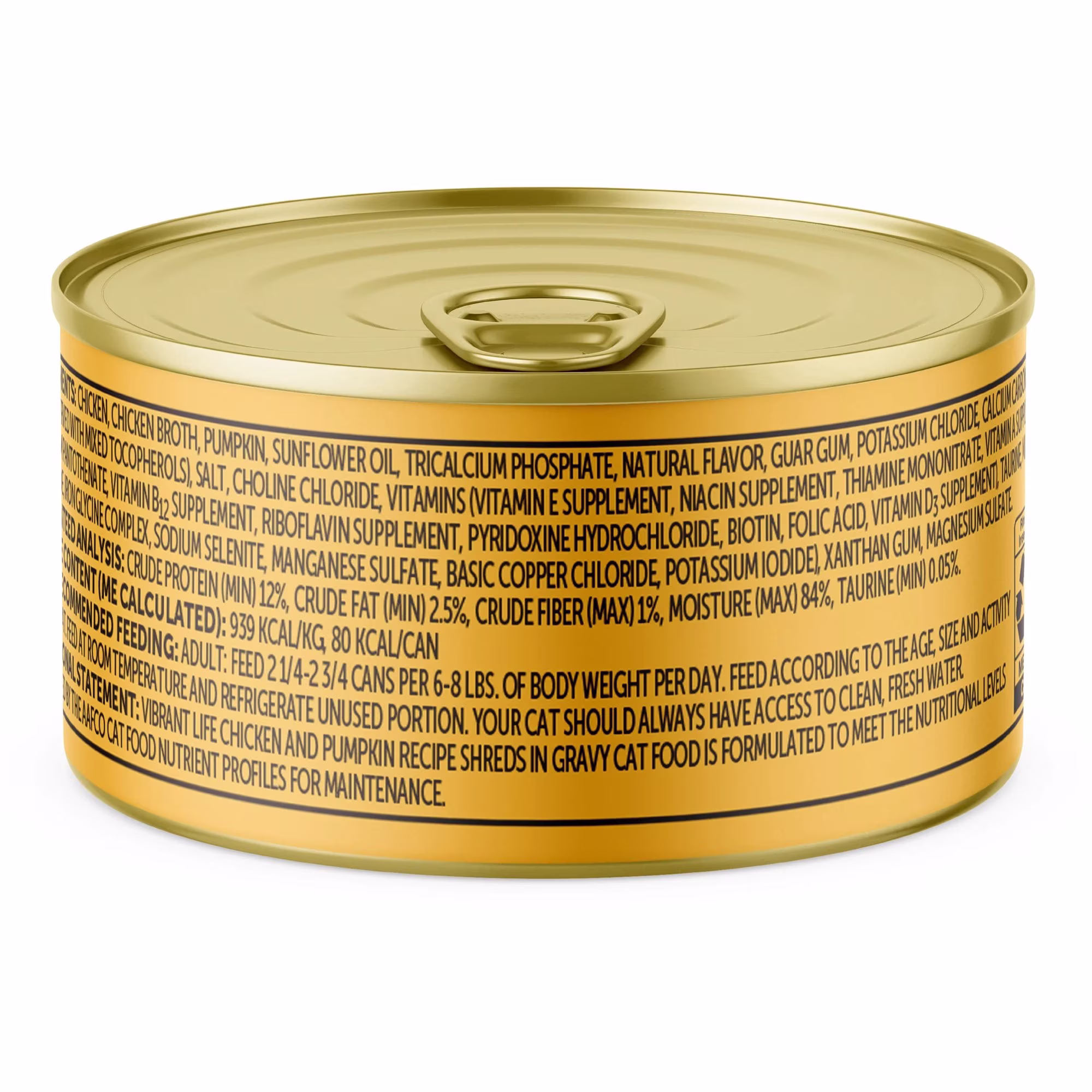 Vibrant Life Chicken & Pumpkin Shreds Wet Cat Food, 3 oz Can