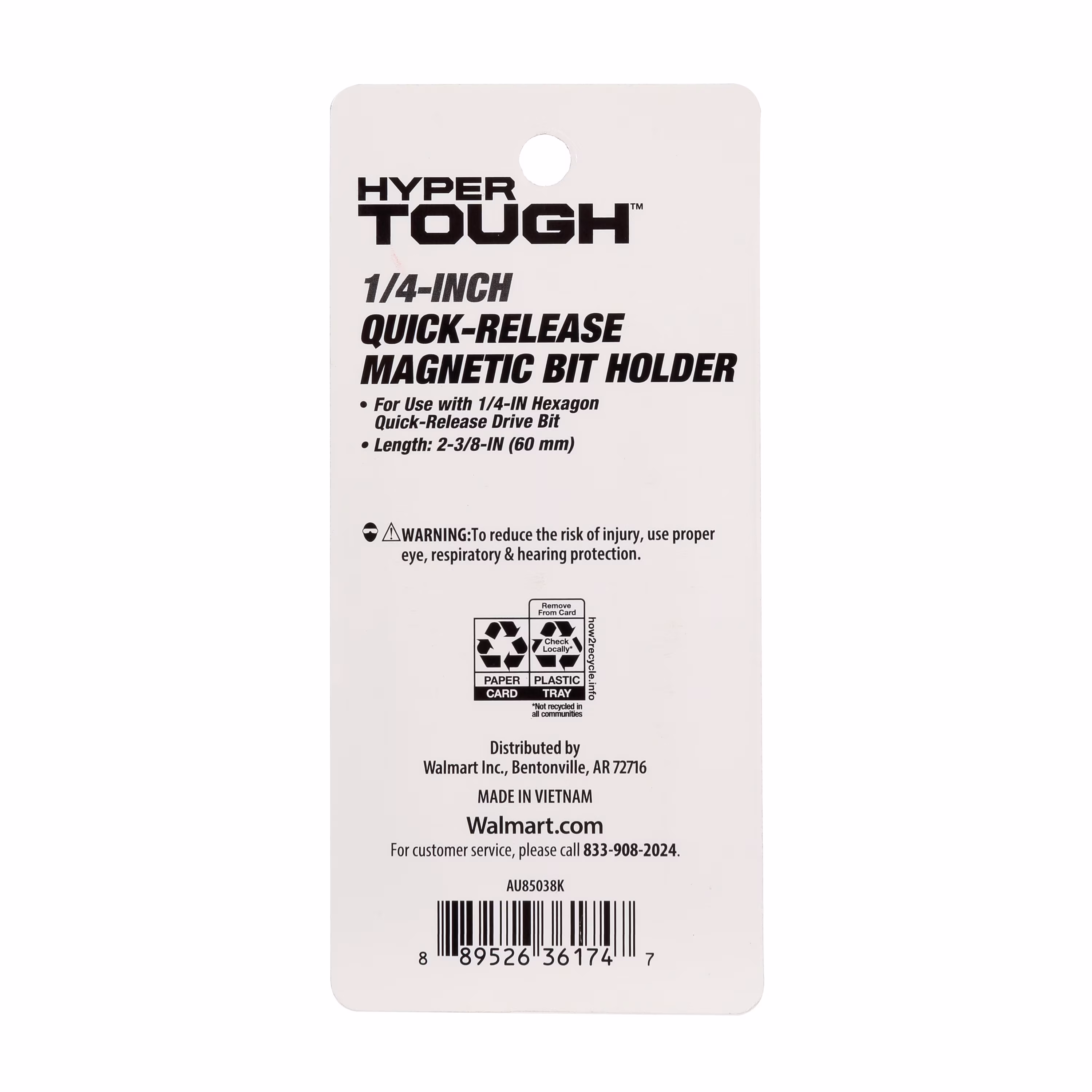 Hyper Tough Quarter inch Drive Magnetic Bit Holder AU85038K, New Condition, Socket Wrenches & Sets