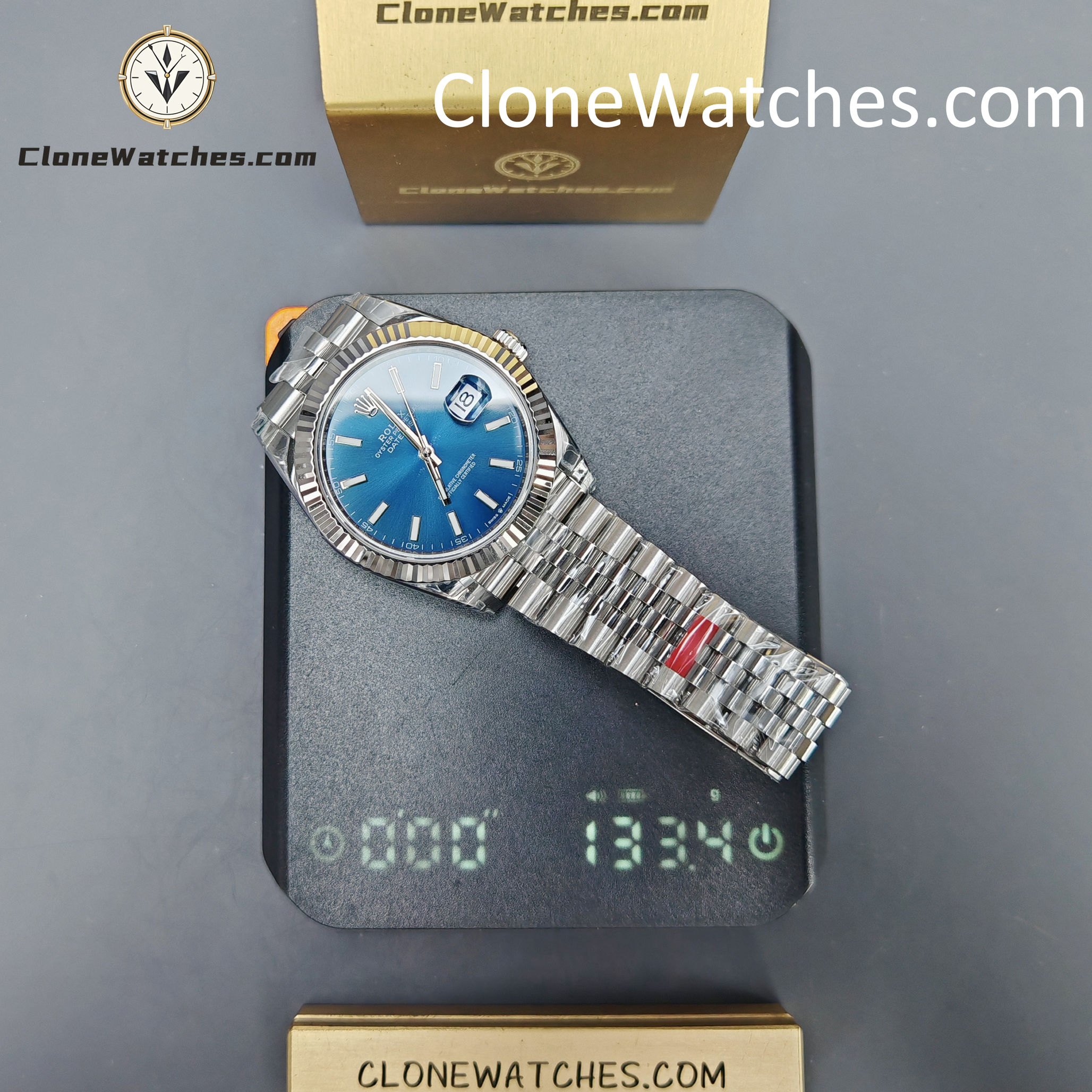 Rolex Super Clone Watches 1:1 DateJust Blue Dial M126334 Jubilee 41MM 3235 Movement
