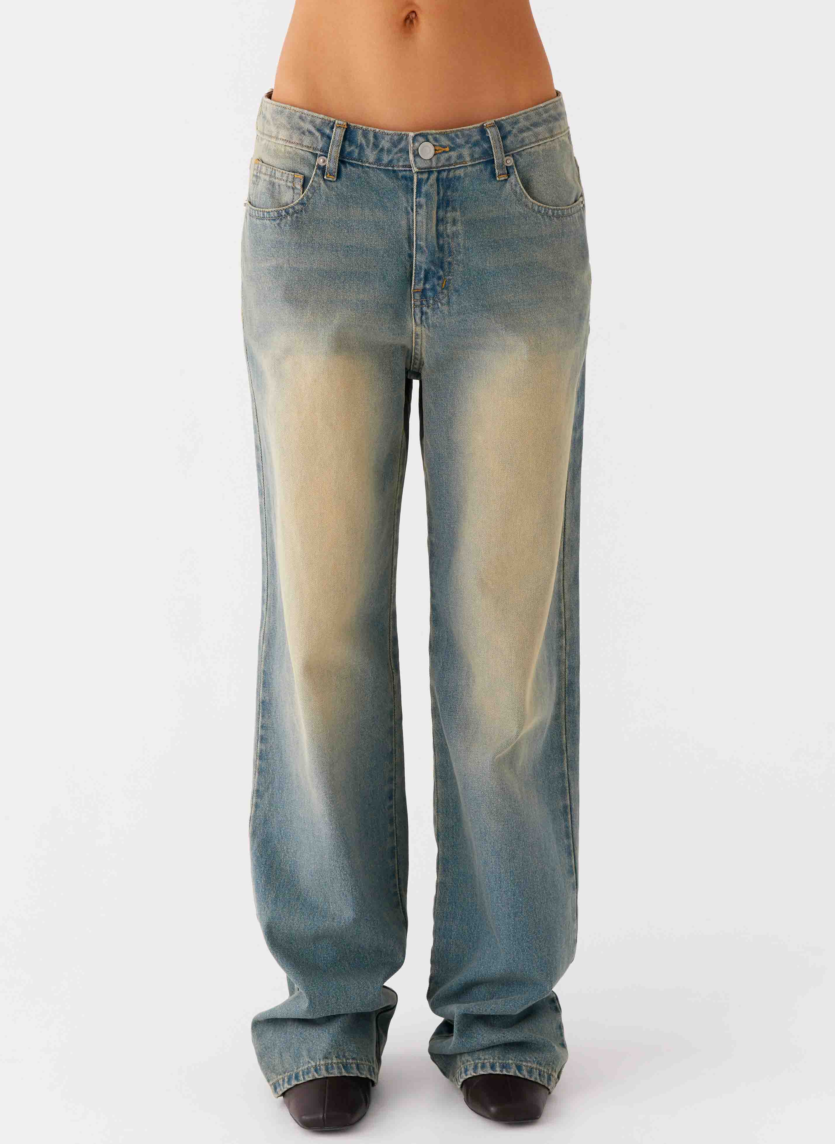 San Diego Straight Leg Denim Jeans - Blue Wash