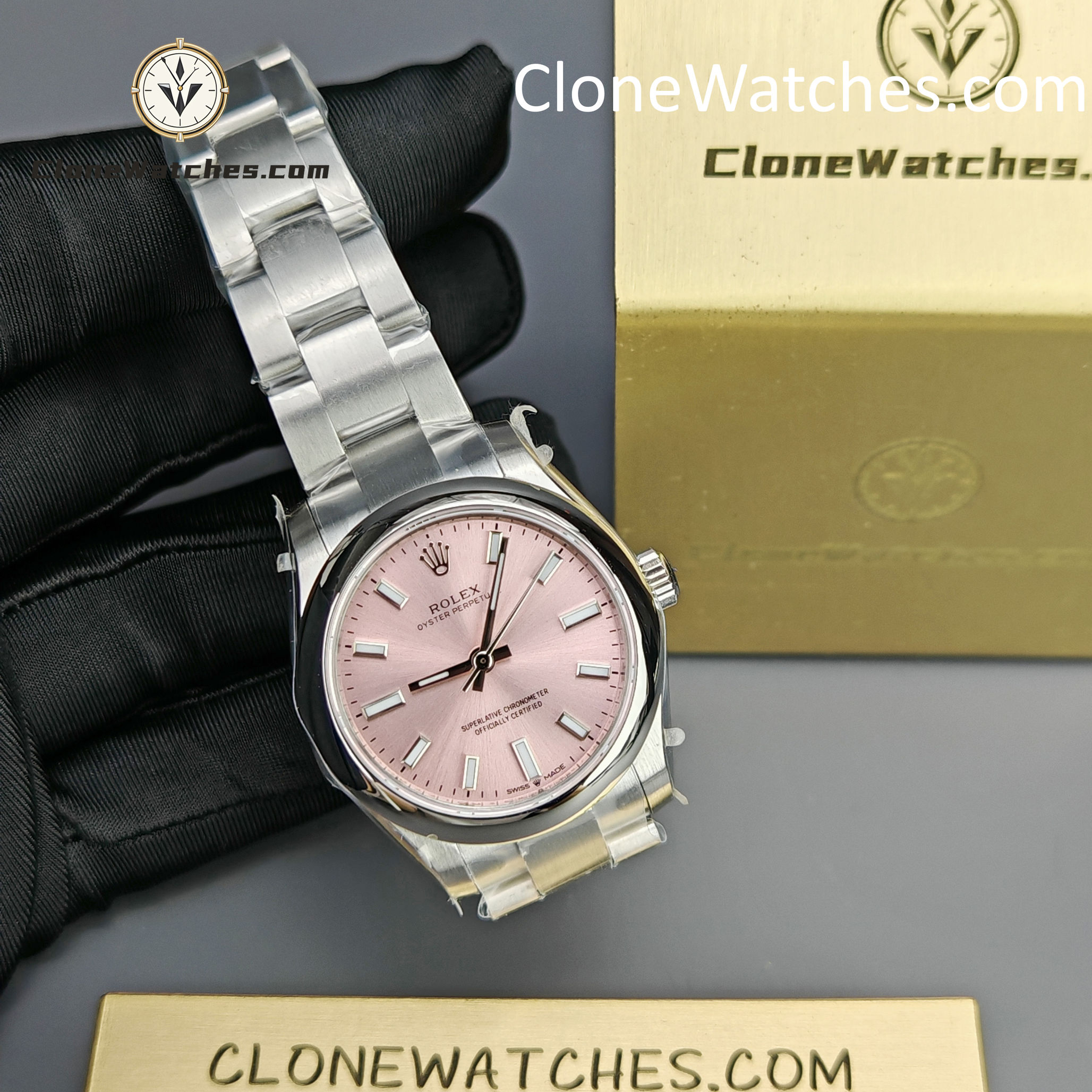 Rolex Super Clone Watches 1:1 Oyster Perpetual Pink Dial 31mm m277200-0009 2232 Movement