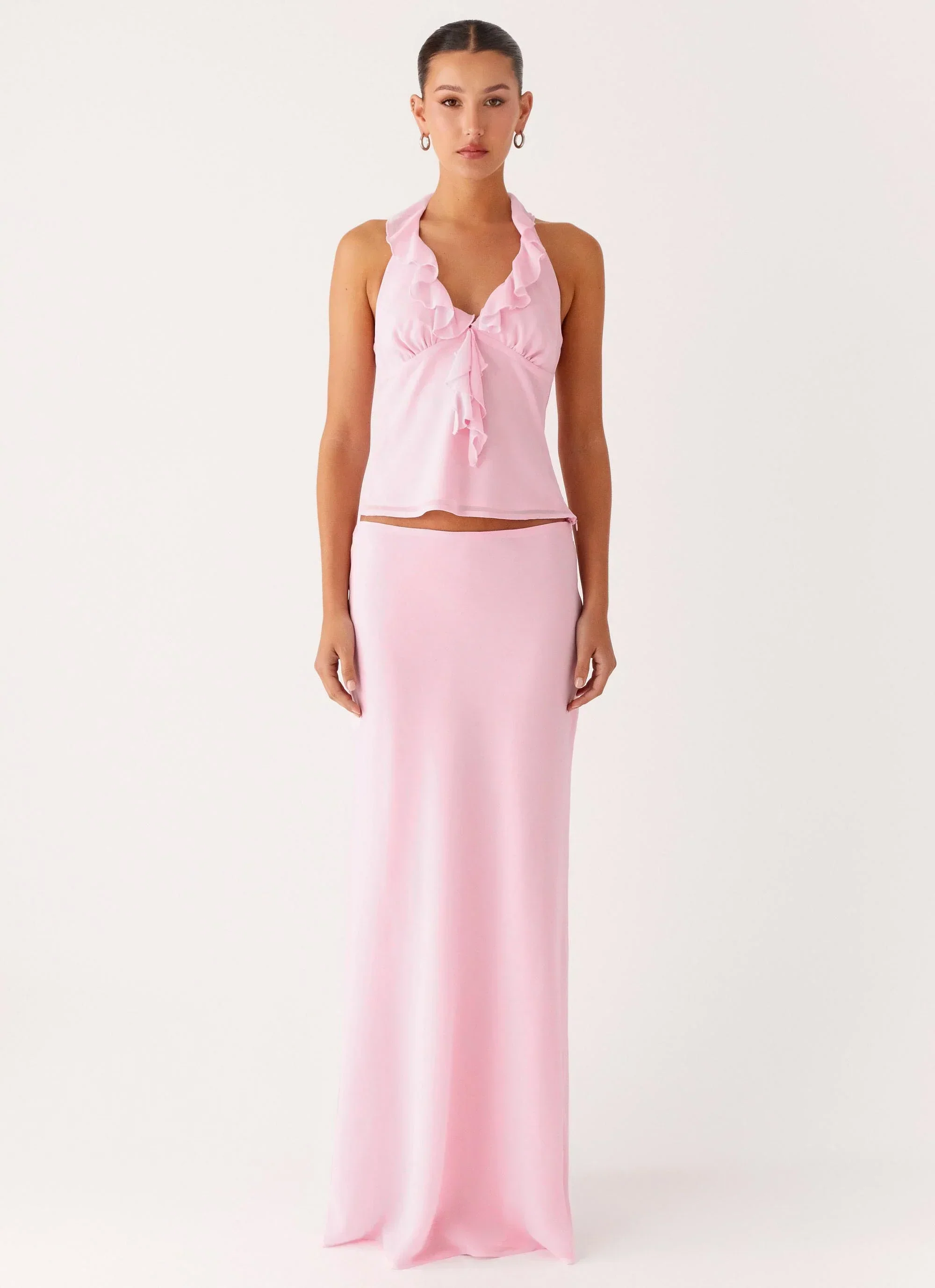 Log In Halter Top - Baby Pink