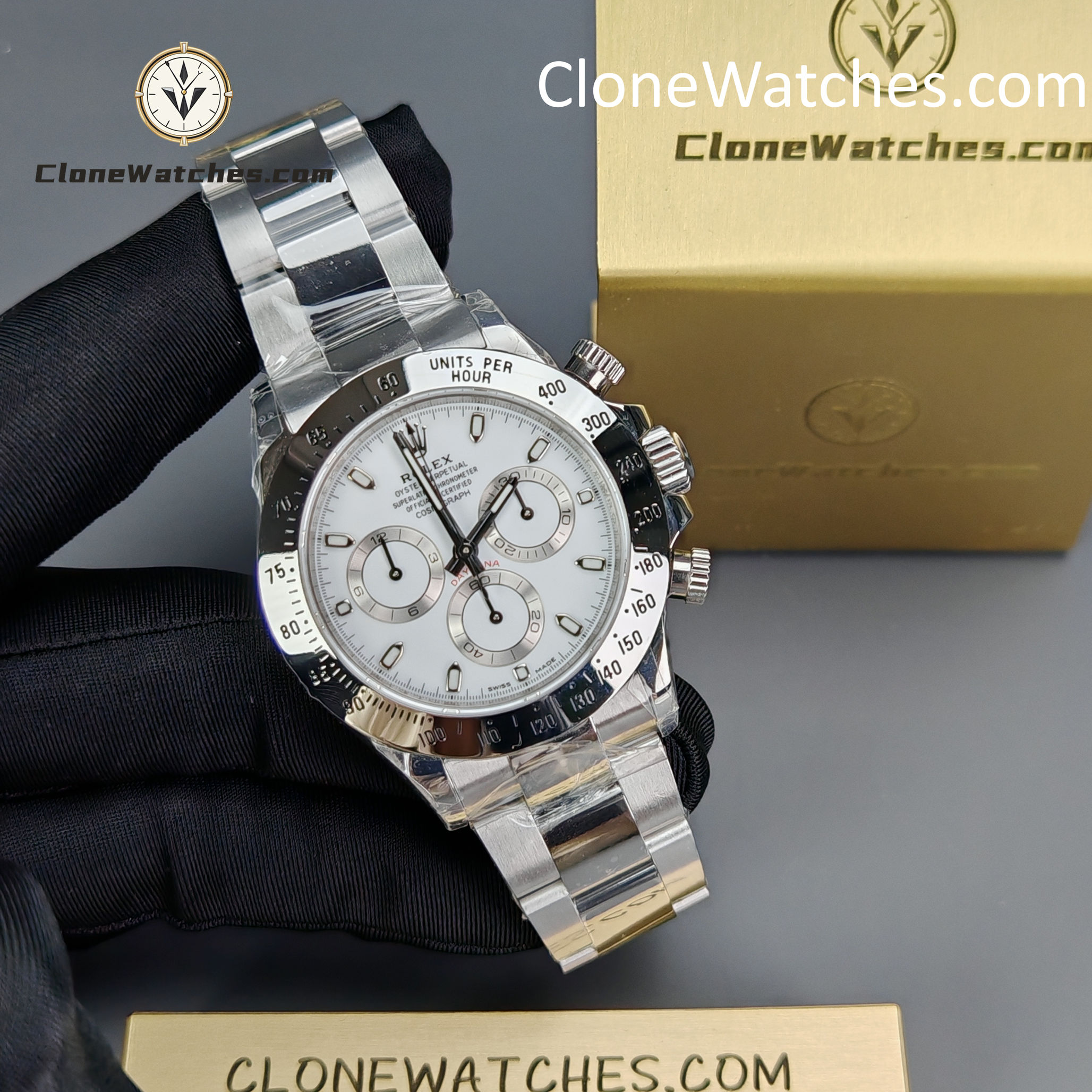 Rolex Super Clone Watches 1:1 Daytona White Dial M116520-78590 4130 Movement
