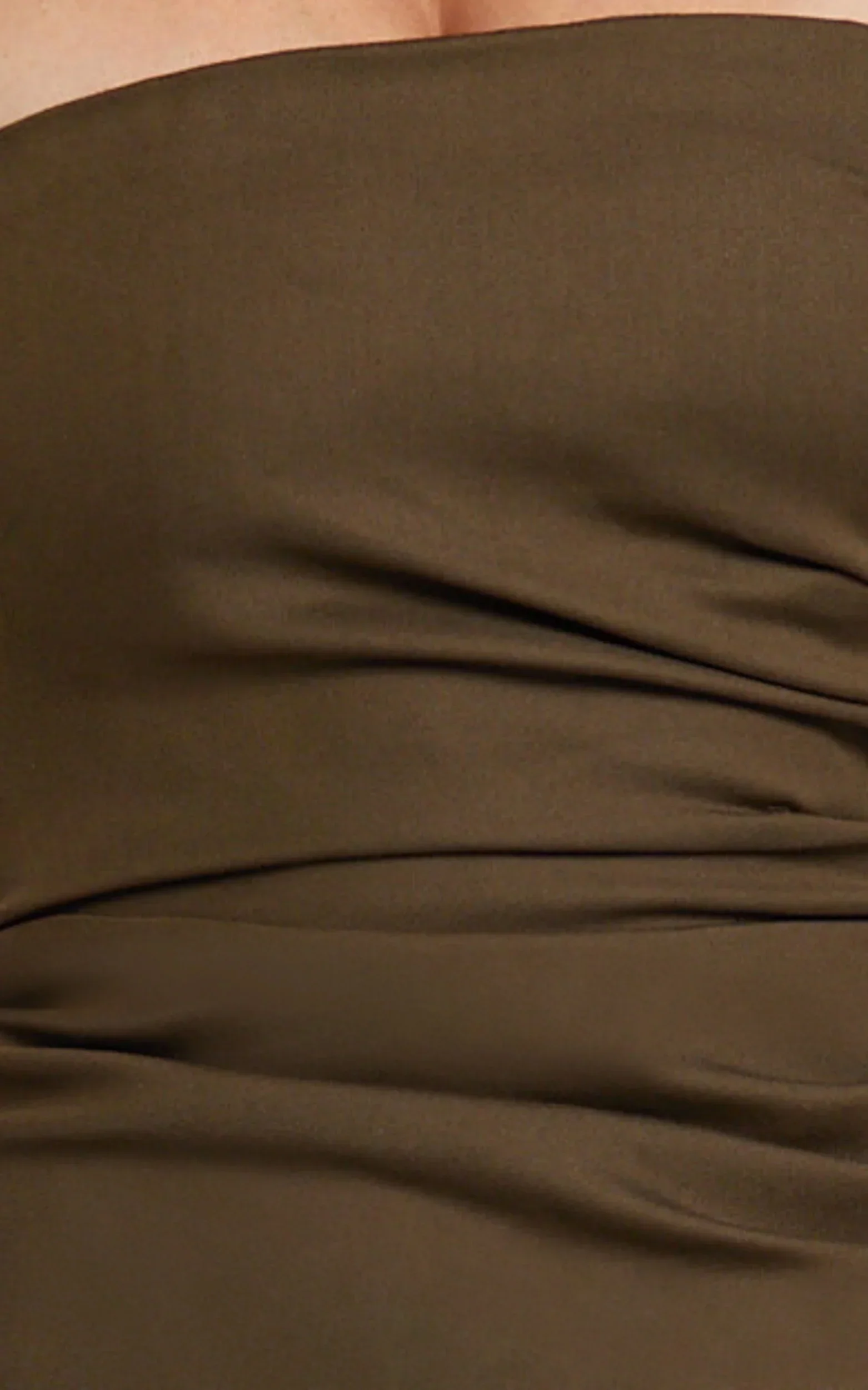 Jamie Maxi Dress - Strapless Ruched Fitted Column Dress in Chocolate