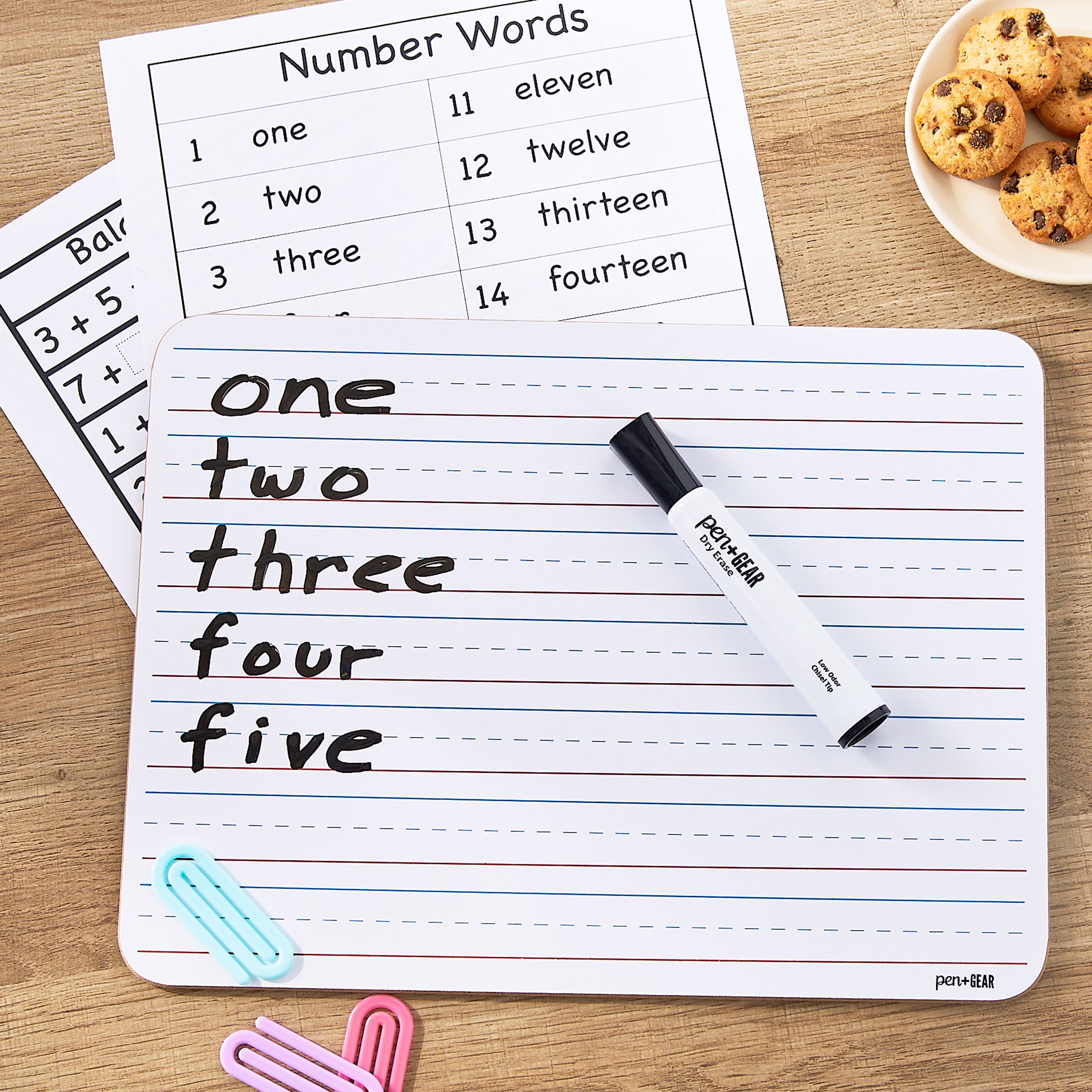 Pen+Gear Dry Erase Learning Board Whiteboard, 8.9 in x 11.8 in