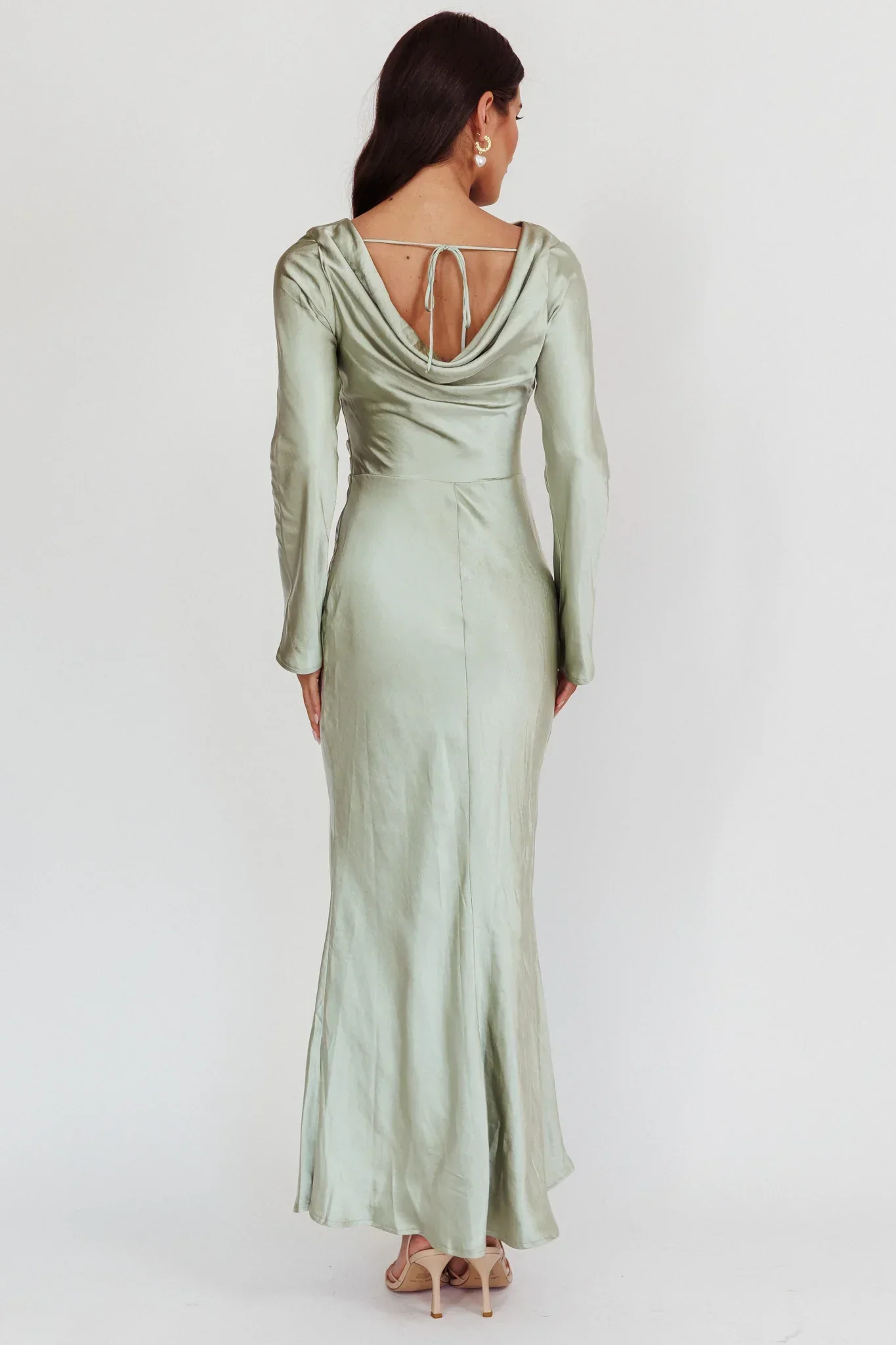 Loveland Cowl Back Midi Dress Sage