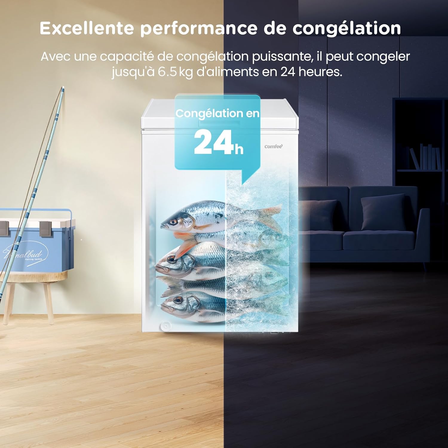 Congélateur coffre RCC146WH2EU 143L convertible compresseur inverter 4 étoiles blanc