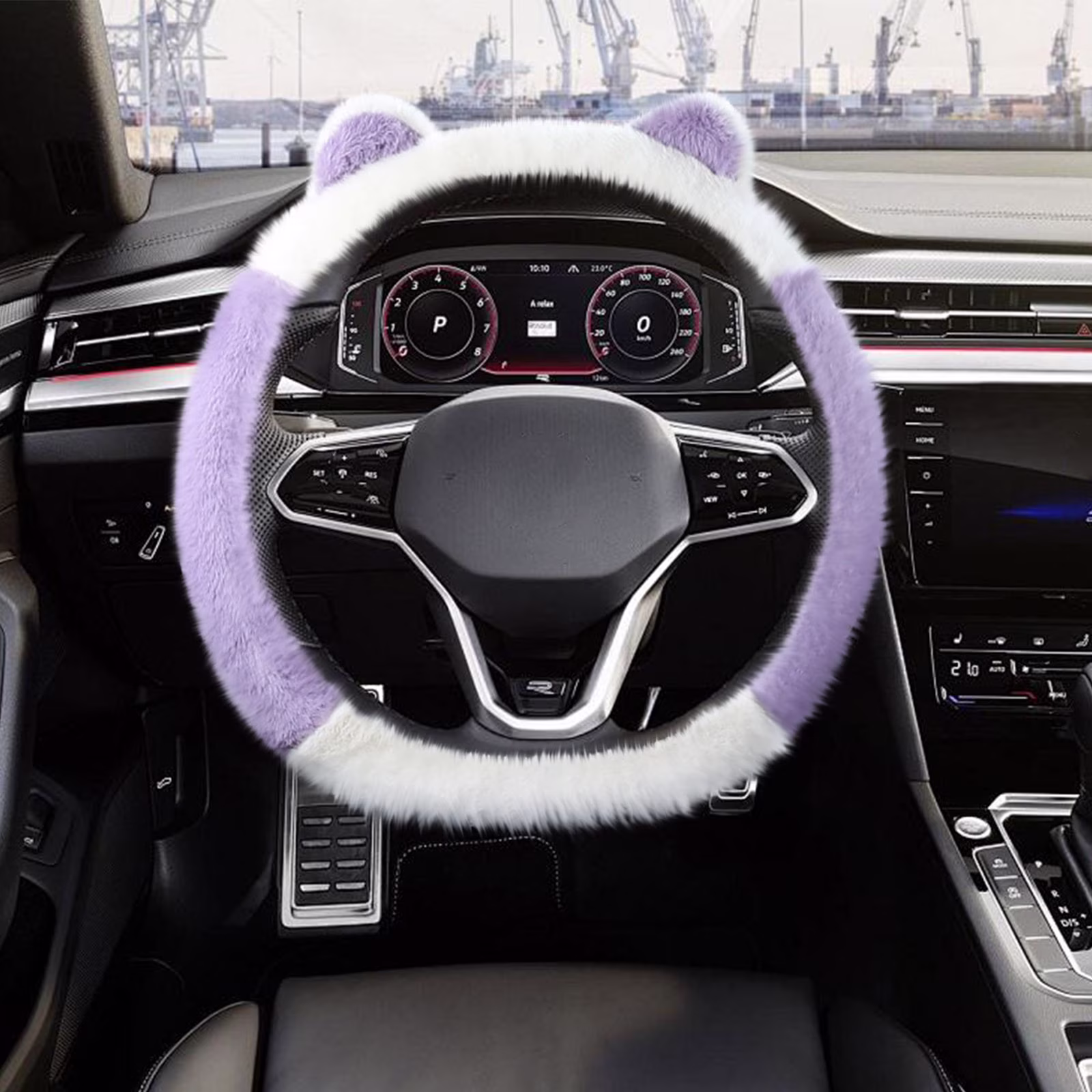 100Fens Car Steering Wheel Cover Plush Warm Winter Steering Wheel Cover Supplies Without Inner Ring Elastic Models