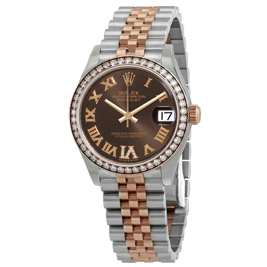 Rolex Datejust Chocolate Roman Dial Automatic Ladies Steel and Everose Gold Jubilee Watch 278381CHRDJ（Lifetime free warranty+90-days replacement service & Refund!.）