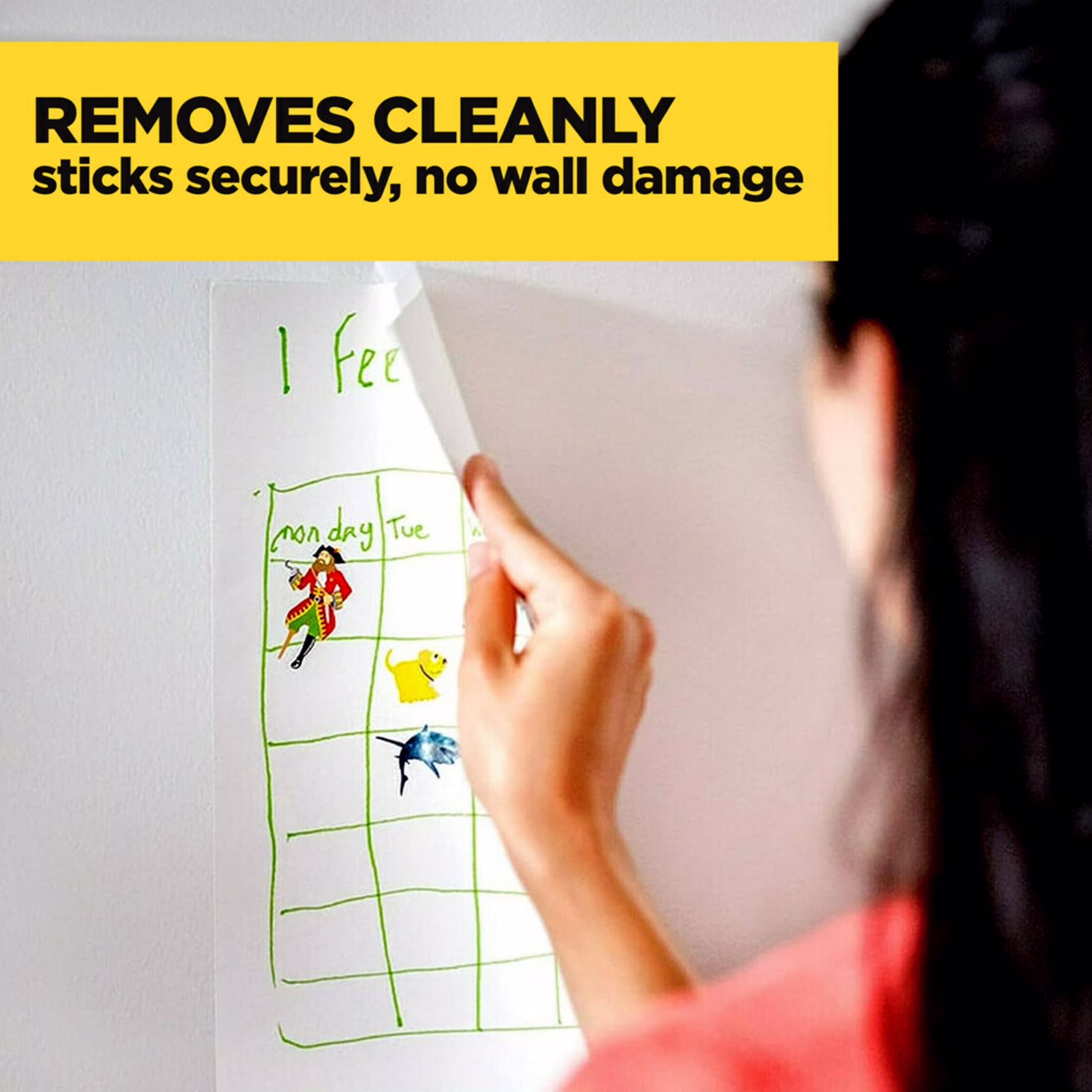 Scotch Wall-Safe Removable Tape, Clear with Matte Finish, 3/4 in x 500 in, 1 Dispenser