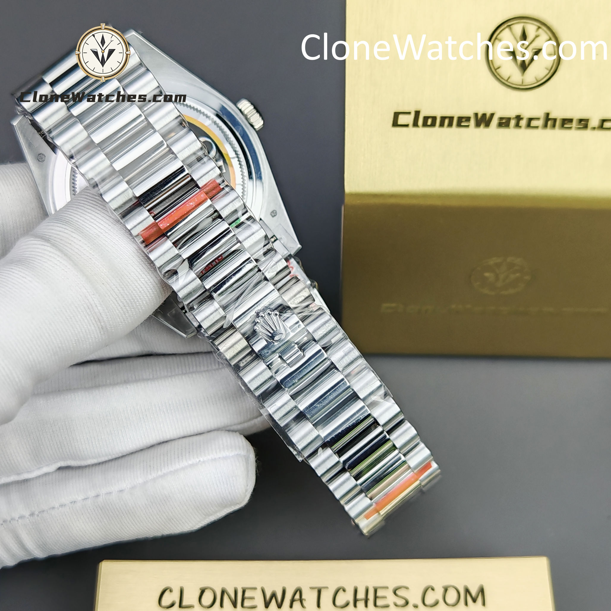Rolex Super Clone Watches 1:1 Day Date Ice Blue Diamond Dial 40mm m228236-0006 3255 Movement