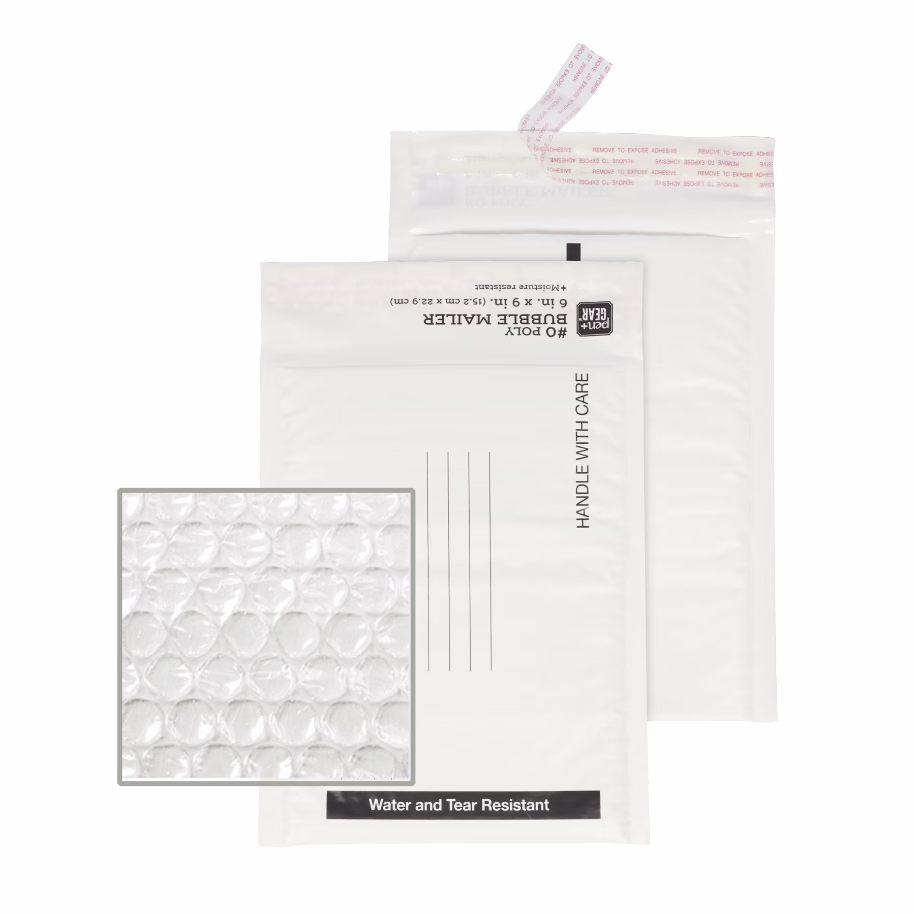 Pen+Gear White Self-Sealing Poly Bubble Mailer, 6 in x 9 in, 1 Pack