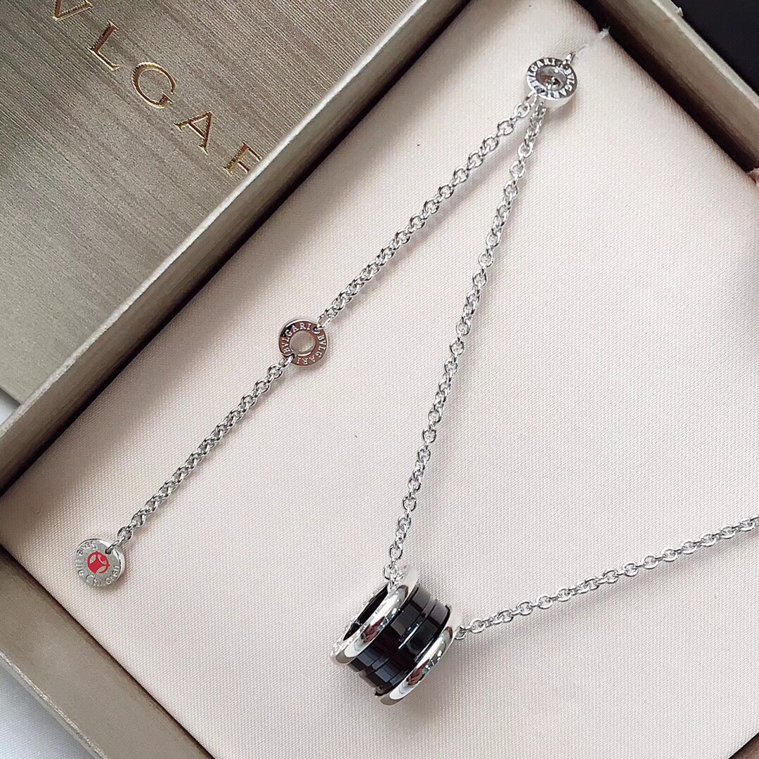 Bulgari Charity Series Black Ceramic  925 Silver Necklace