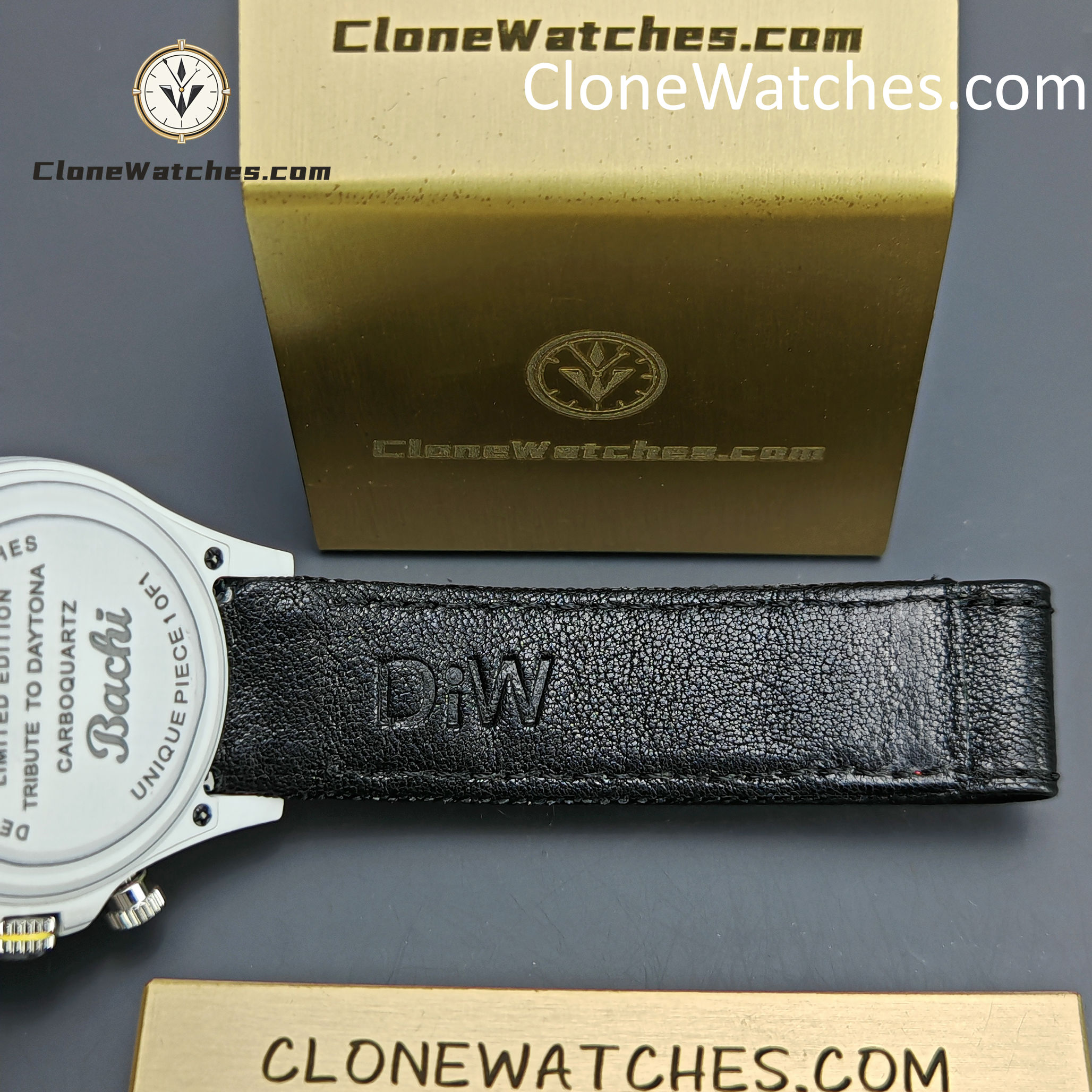 Modified Super Clone Watches 1:1 DIW Rolex Daytona 4130 Movement Black Strap