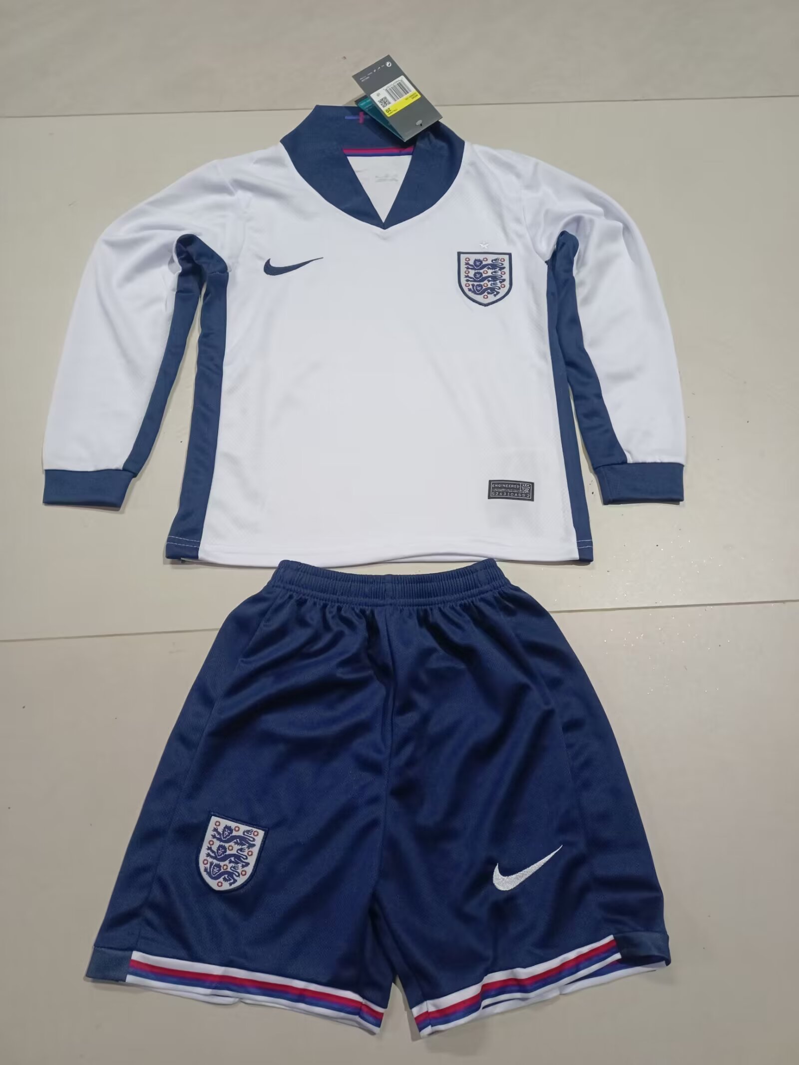 2024/25 England Home Long Sleeve Children's Jersey 1:1 Thai Quality