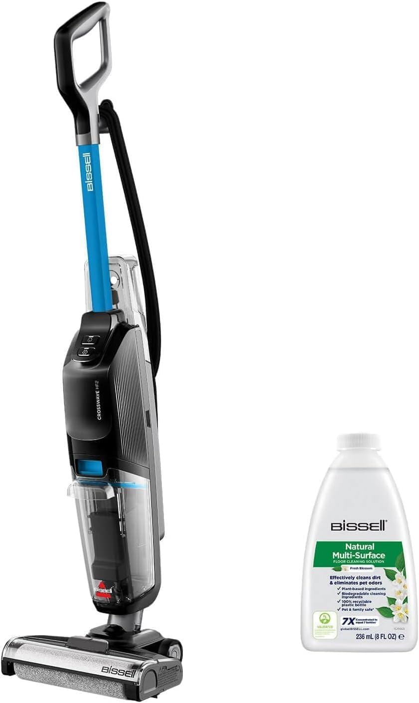 Aspirateur balai laveur filaire aspire et lave sols durs
