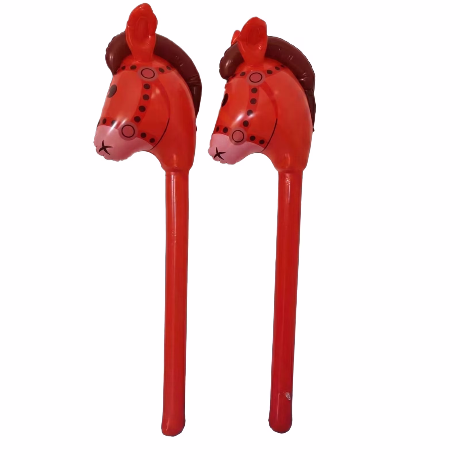 Inflatable Stick Horse Toy Ride On Pony Pretend Play Western Cowboy Theme for Kids Outdoor Party Favors Boys Girls