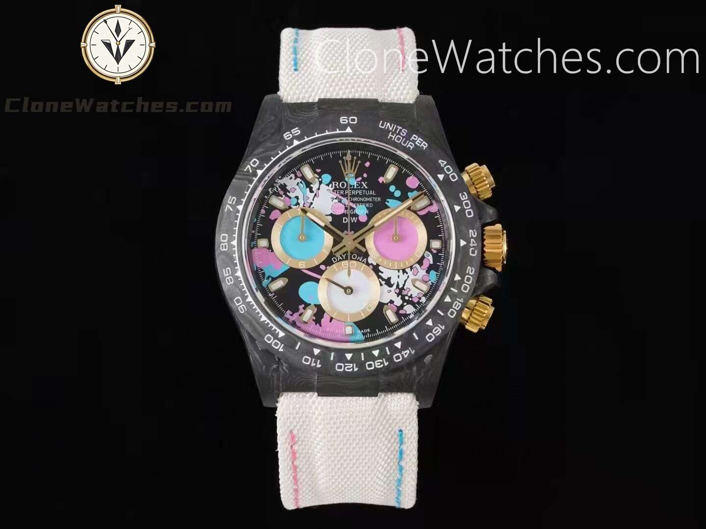 Modified Super Clone Watches 1:1 DiW Rolex Daytona NTPT Carbon “MOTLEY LADY UNIQUE”
