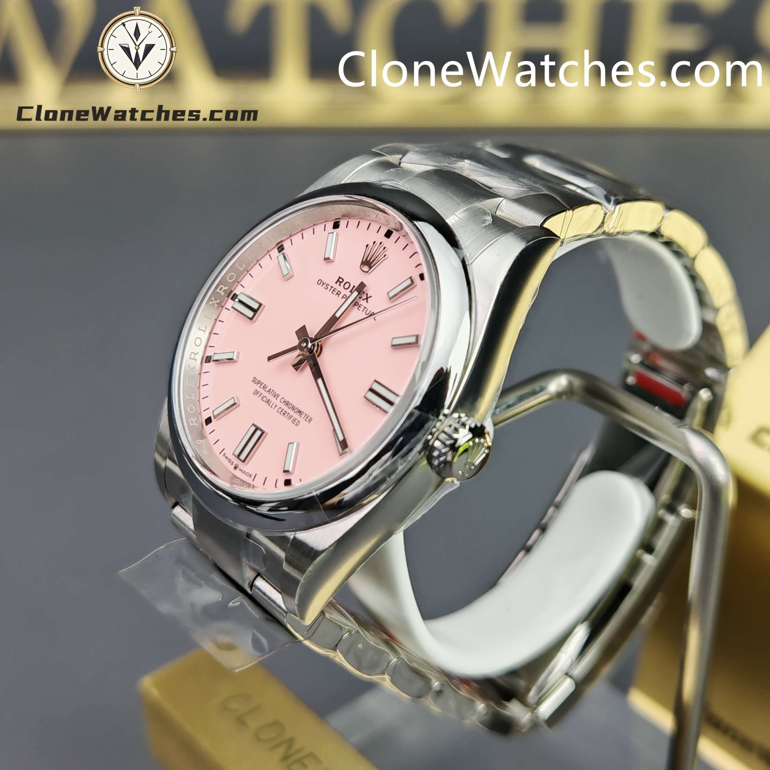 Rolex Super Clone Watches 1:1 Oyster Perpetual Pink Dial 36mm M126000-0008 3230 Movement