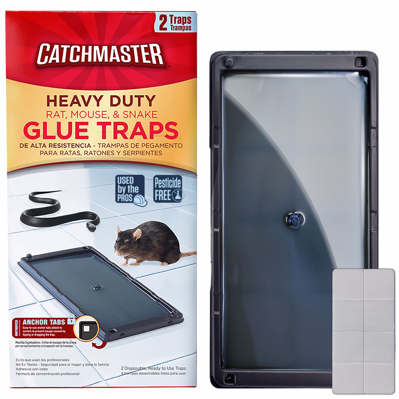 Catchmaster Sticky Mouse & Rat Glue Traps with Hercules Putty, 2 Count