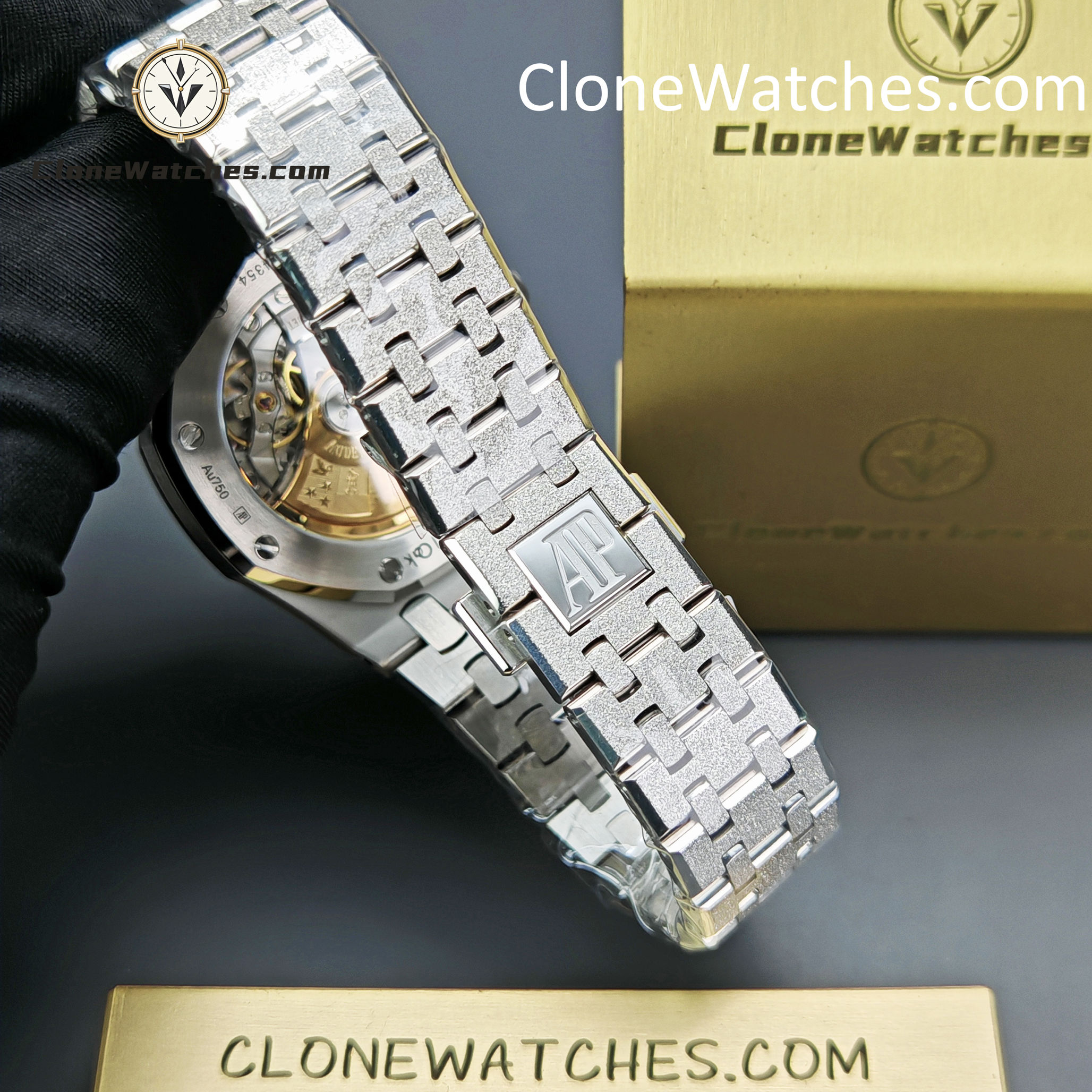 Audemars Piguet Super Clone Watches 1:1 Royal Oak Frost 15454BC Black Dial 37mm