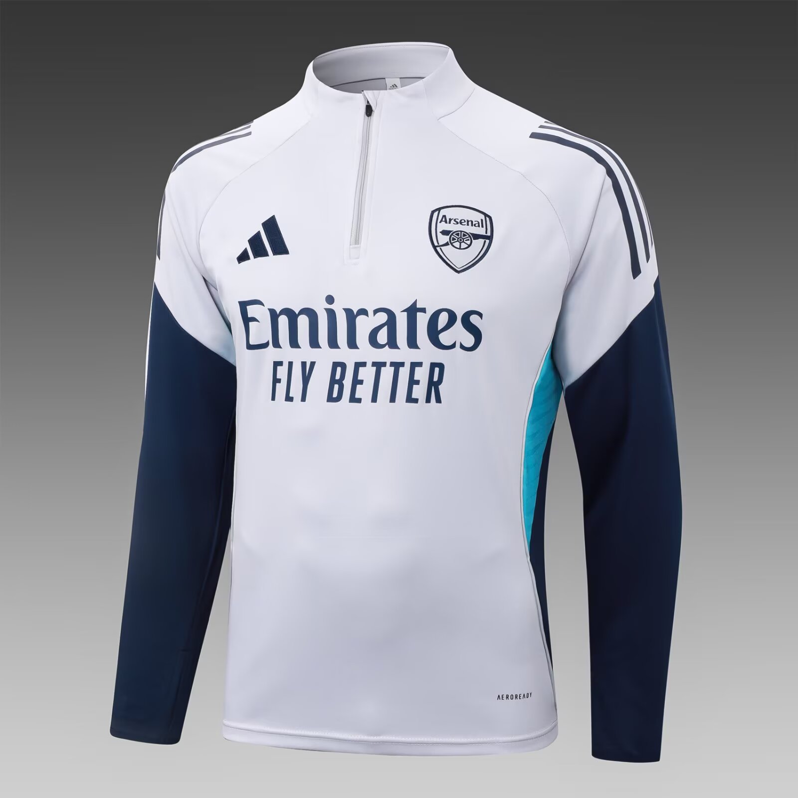 2025/26 Arsenal Light Grey Half Zip Training Jersey