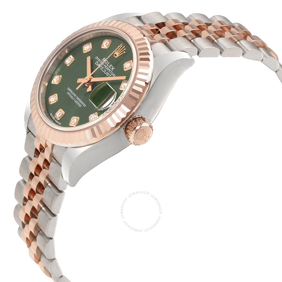 Rolex Lady Datejust Olive Dial Steel and 18K Everose Gold Ladies Watch 279171ODJ（Lifetime free warranty+90-days replacement service & Refund!.）