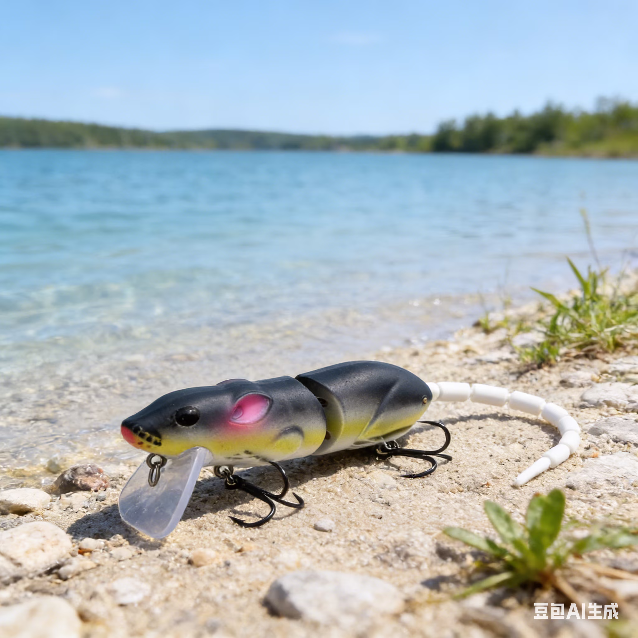 Bisitoy Topwater Mouse Fishing Lures, Lifelike Rat Lure for Topwater Fishing in Lakes and Rivers
