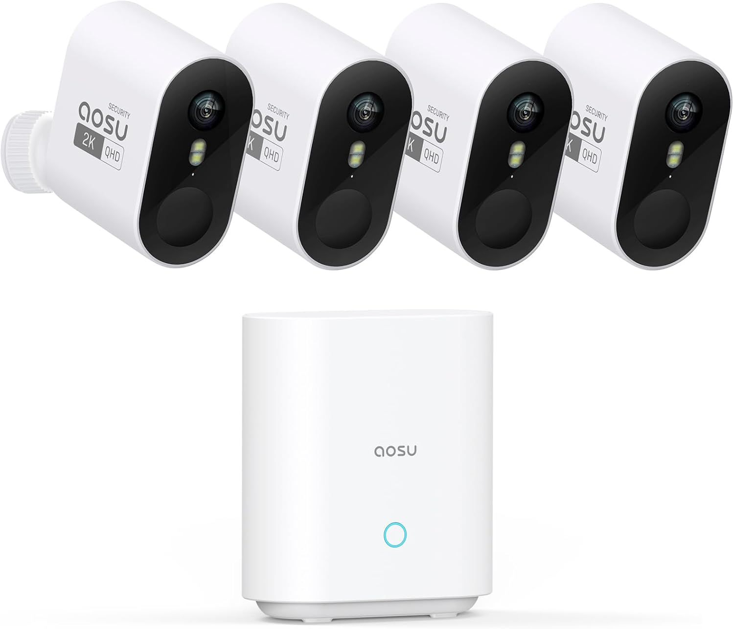 Caméras surveillance 2K kit 4 caméras sans fil autonomie 240 jours détection IA suivi inter caméras