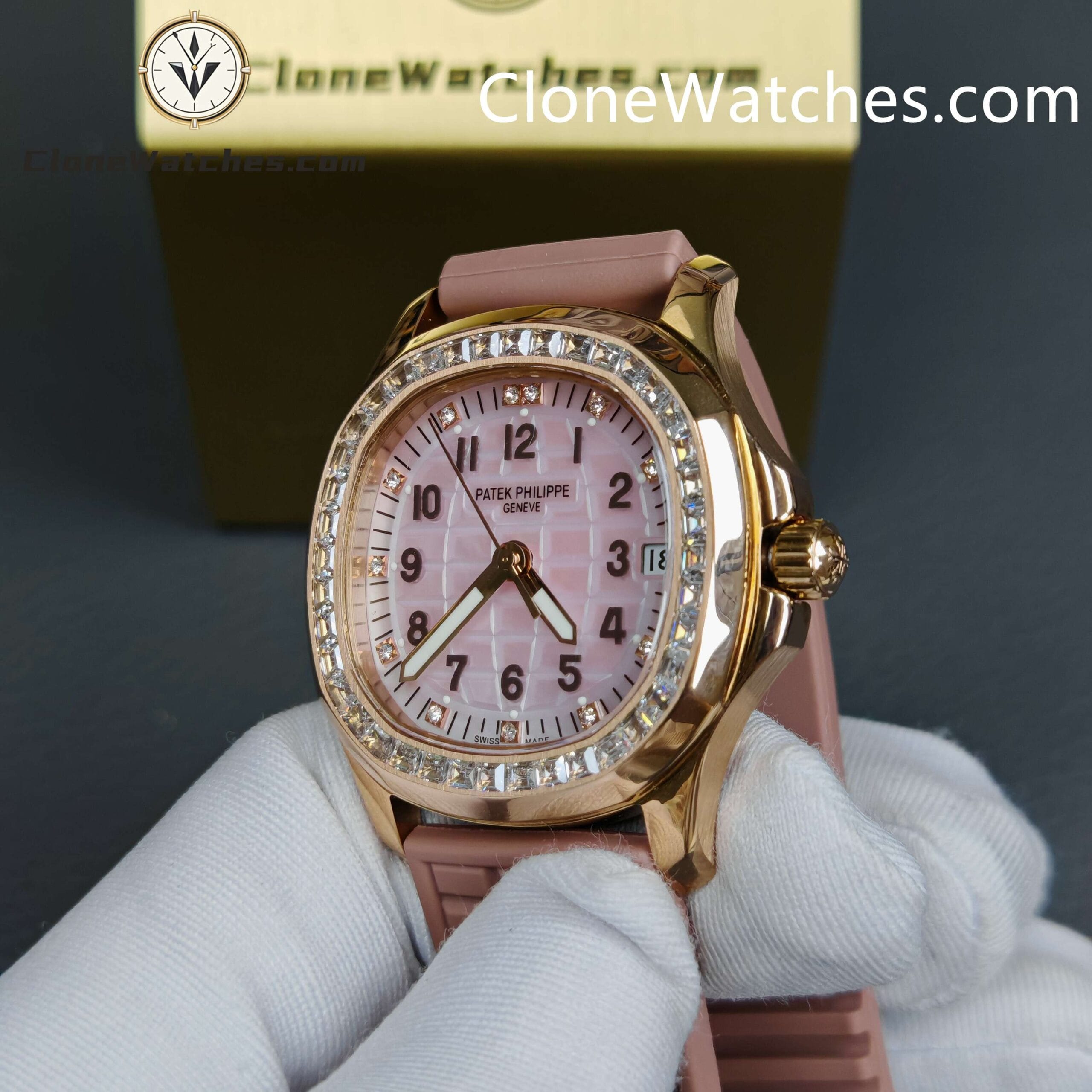 Patek Philippe Super Clone Watches 1:1 Aquanaut 5072R-001 Rose Gold 35.6 mm