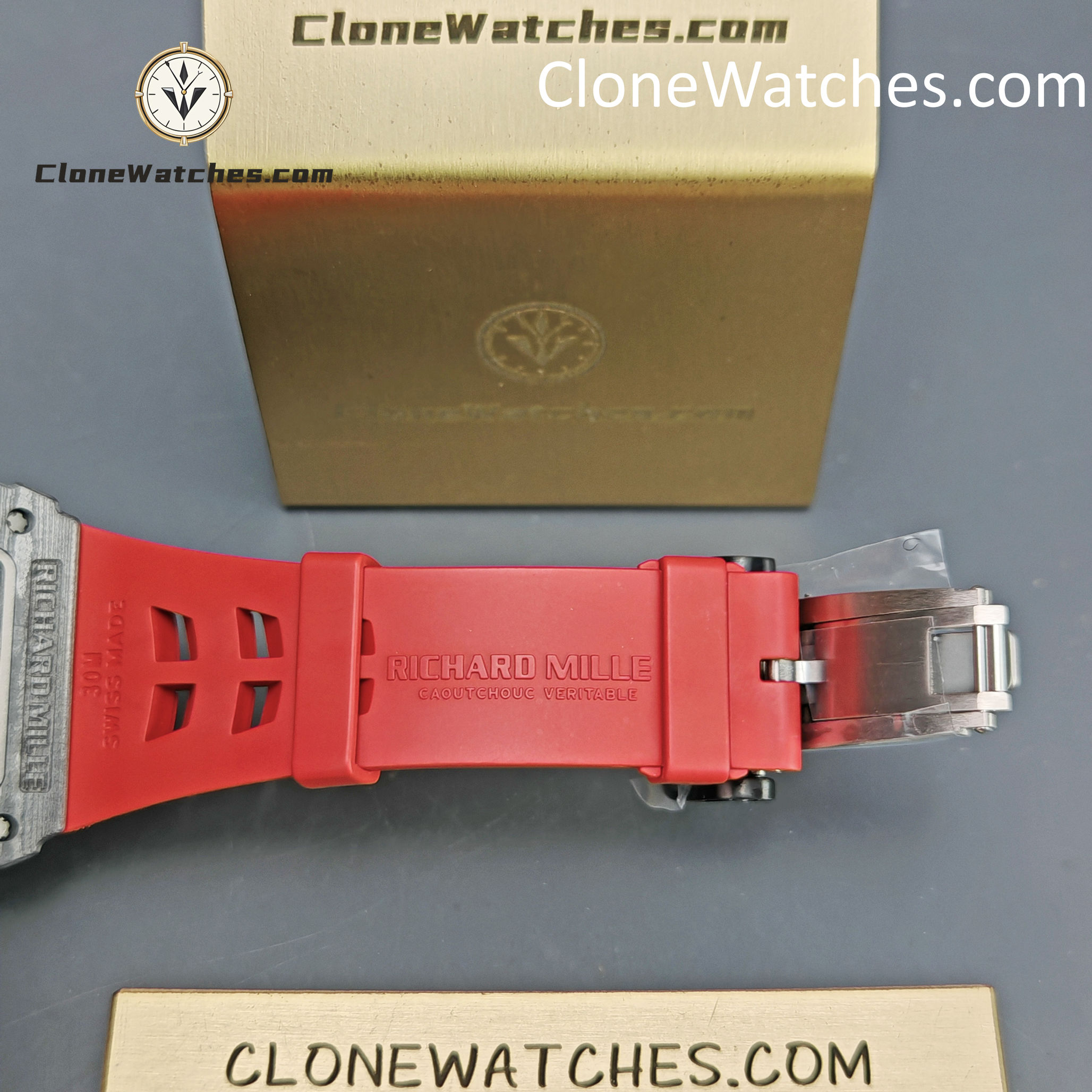 Richard Mille Super Clone Watches 1:1 RM 035 – 02 NTPT Carbon Fiber Red Rubber Strap