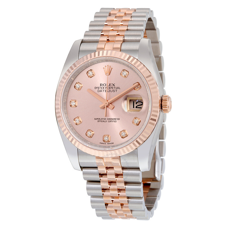 Rolex Oyster Perpetual Datejust 36 Rose Dial Stainless Steel and 18K Everose Gold Jubilee Bracelet Automatic Men s Watch 116231PDJ（Lifetime free warranty+90-days replacement service & Refund!.）