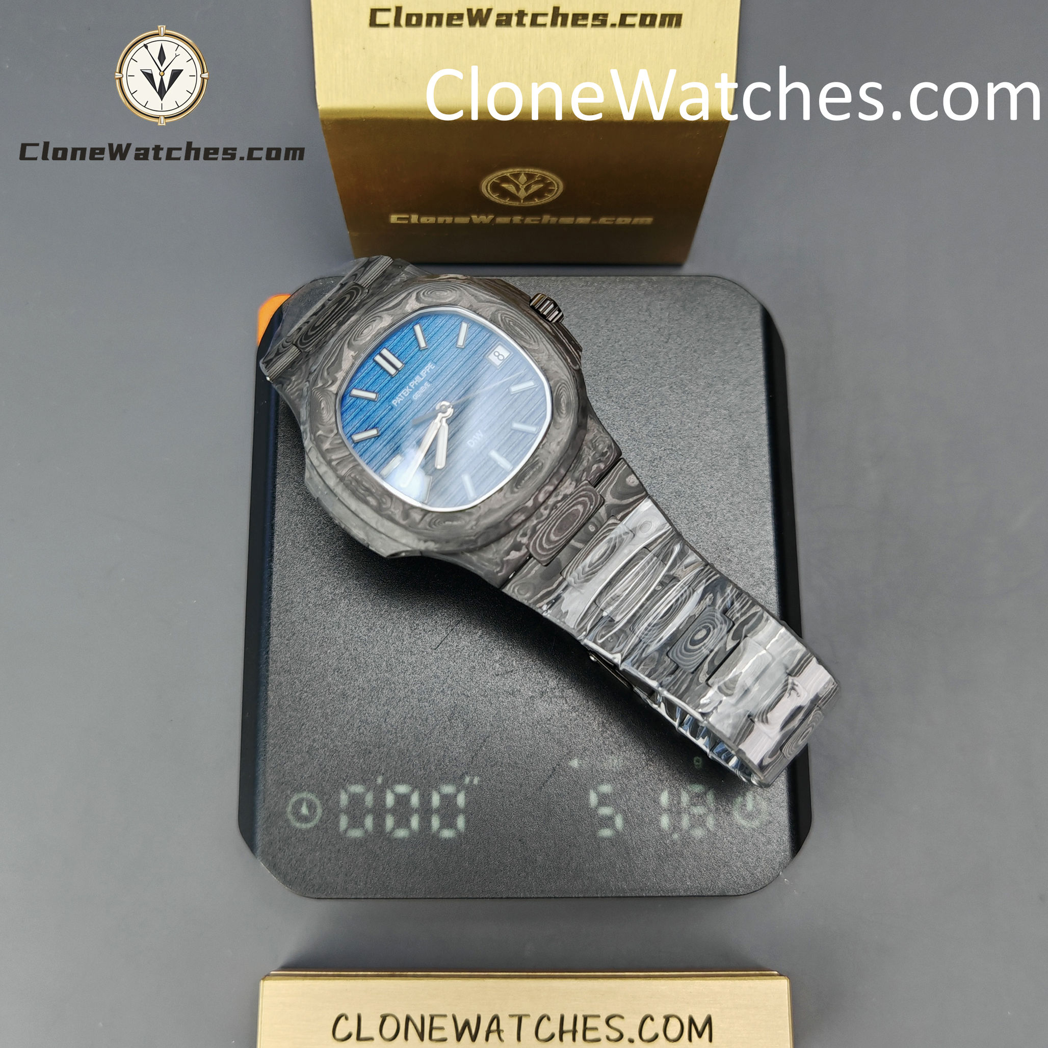 Modified Super Clone Watches 1:1 DiW Patek Philippe Nautilus 5711 BLACK GRAIL G-BLUE