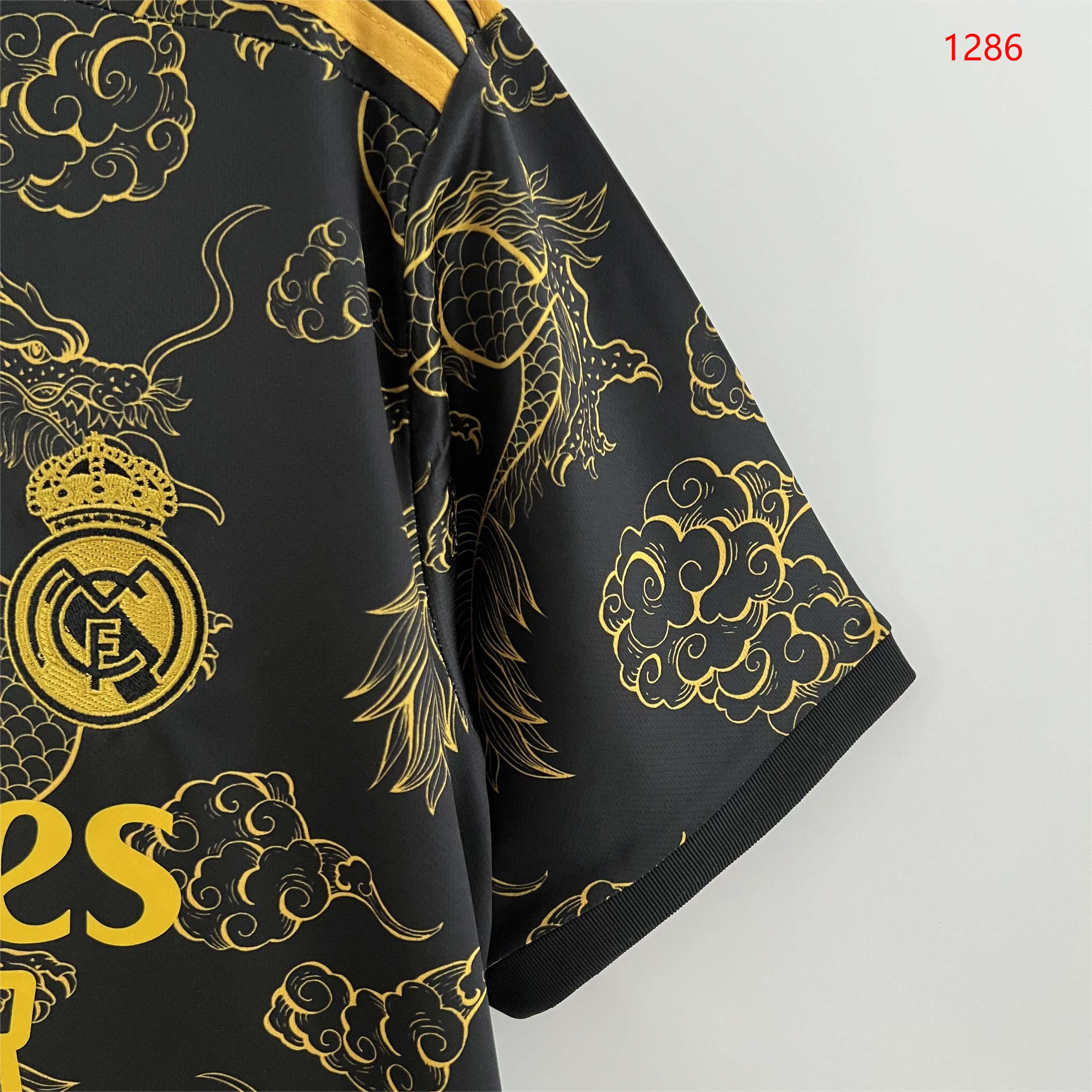 2023/2024 Real Madrid Special Edition Gold Dragon Football Shirt1:1 Thai Quality