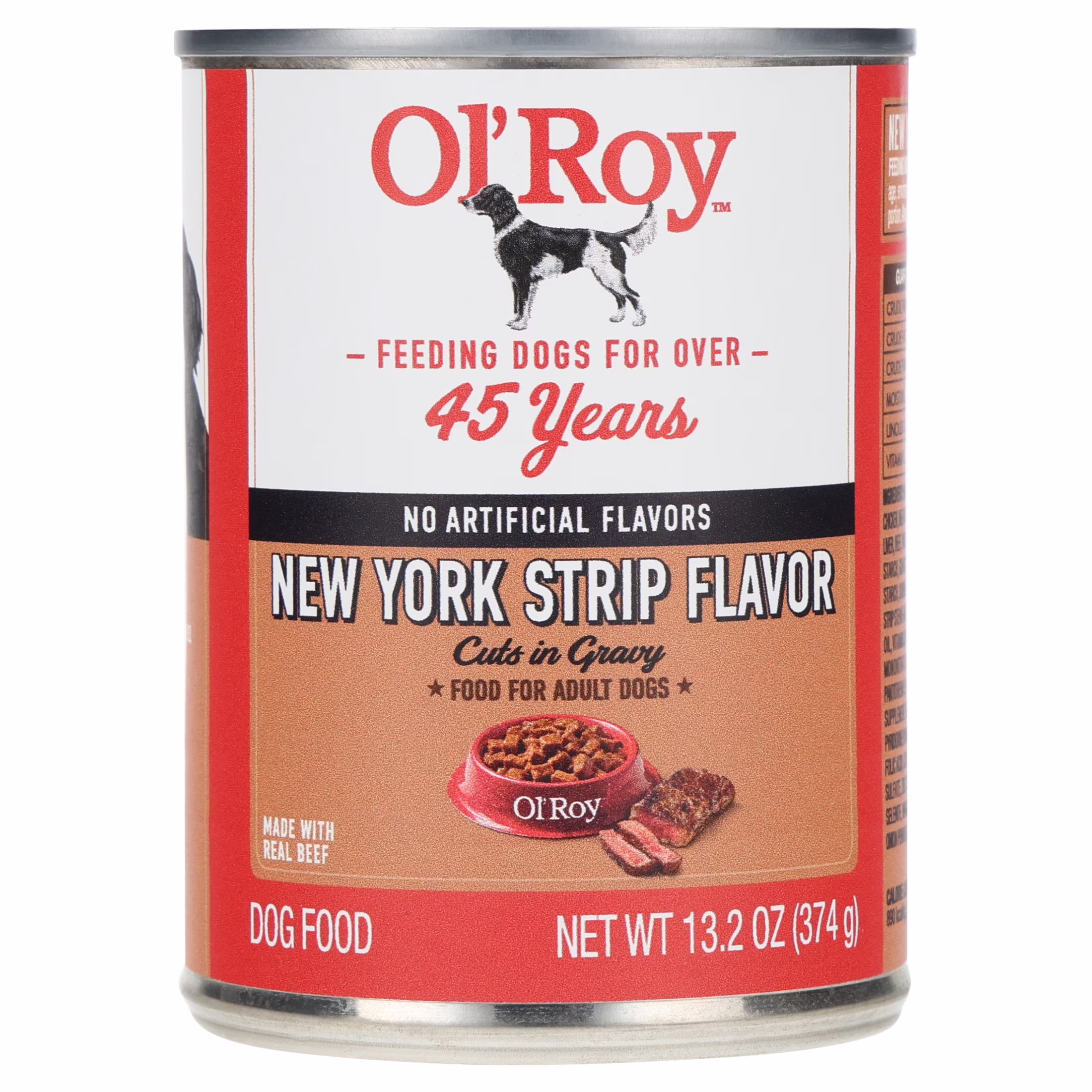 Ol' Roy New York Strip Flavor Cuts in Gravy Wet Dog Food, 13.2 oz Can