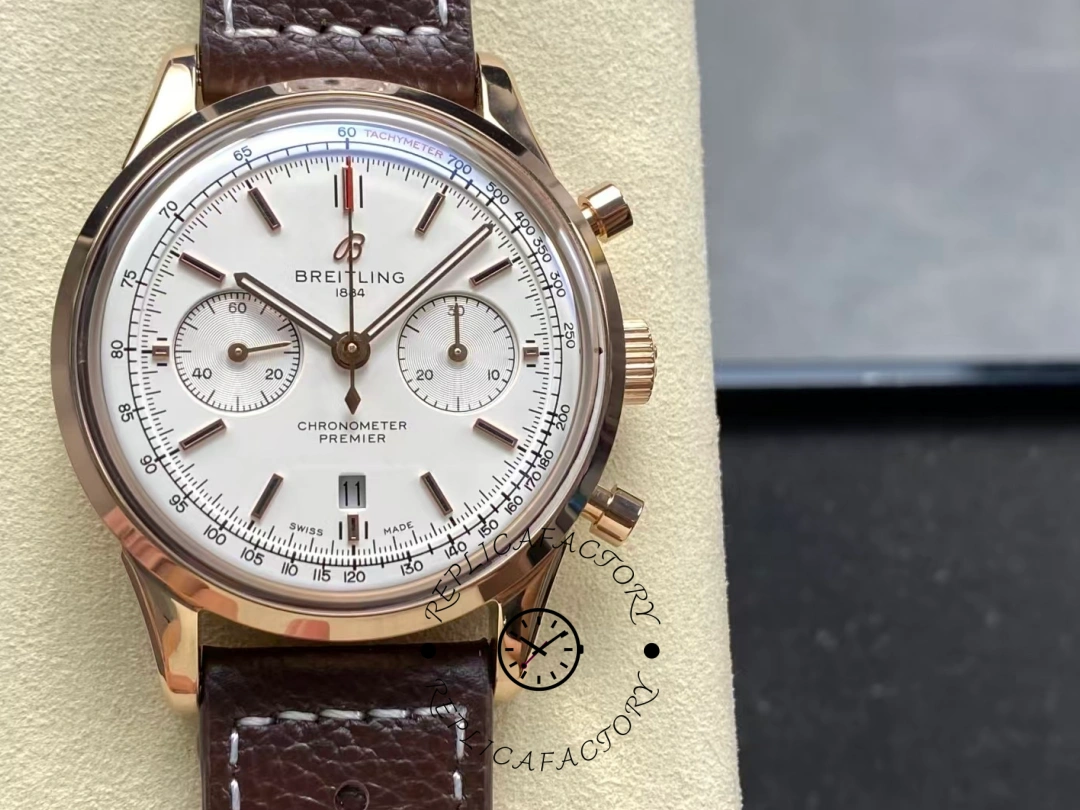 Breitling Premier B01 42mm Silver Dial RB0118371G1P1 Replica