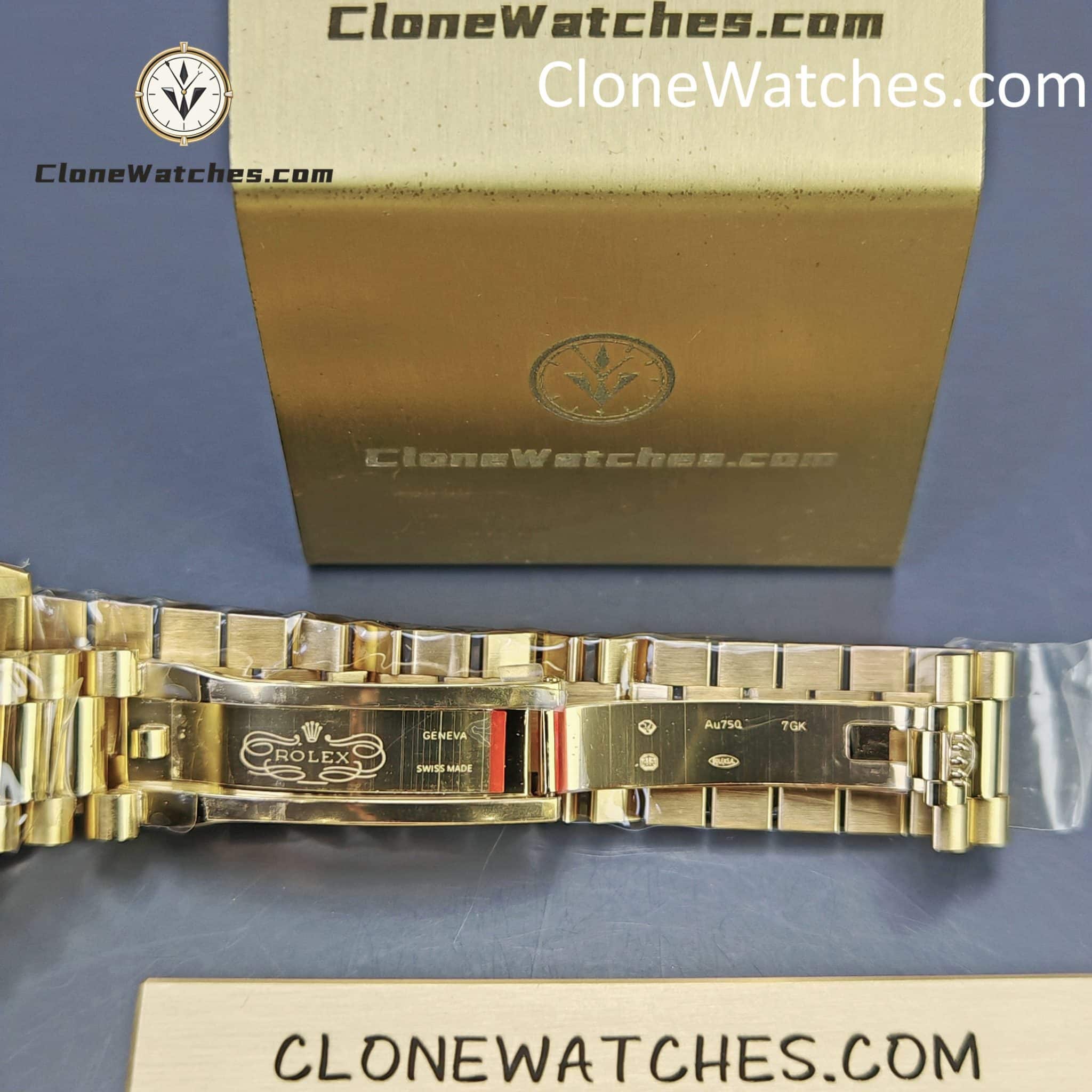 Rolex Super Clone Watches 1:1 Day Date 18K Gold Green Roman Dial 40mm m228238 3255 Movement