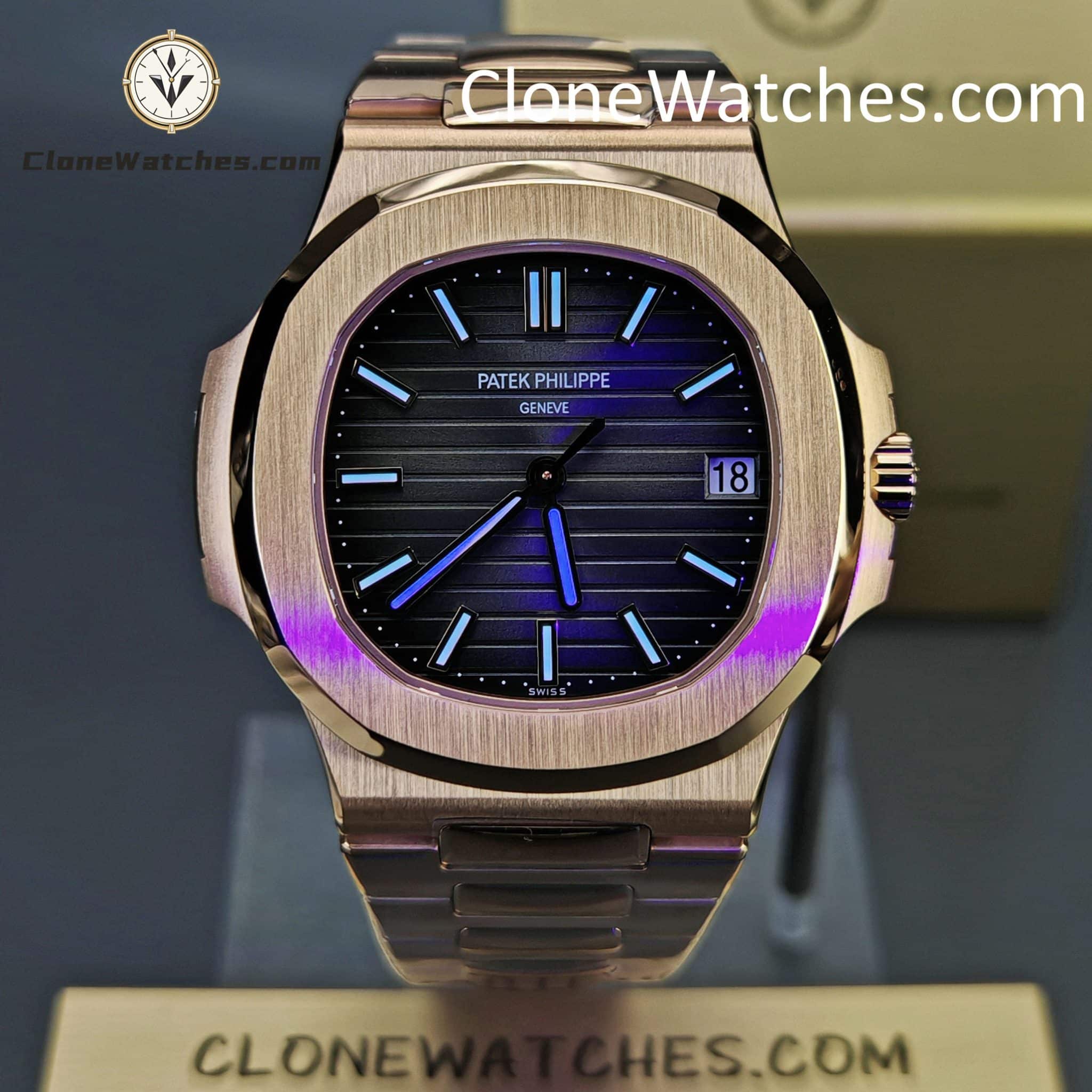 Patek Philippe Super Clone Watches 1:1 Nautilus 5711 Grey Dial 18K Rose Gold