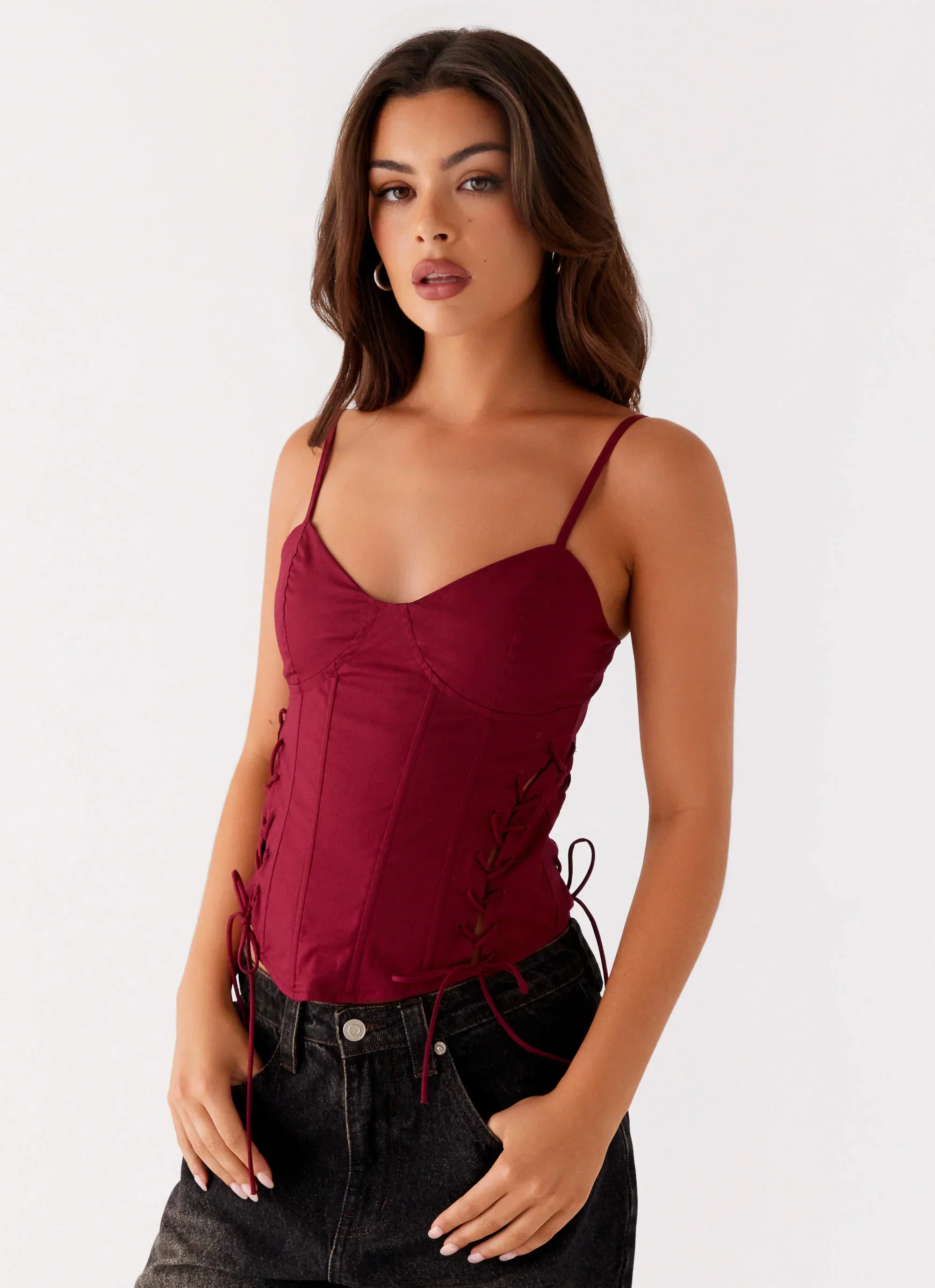 Tallie Corset Top - Red