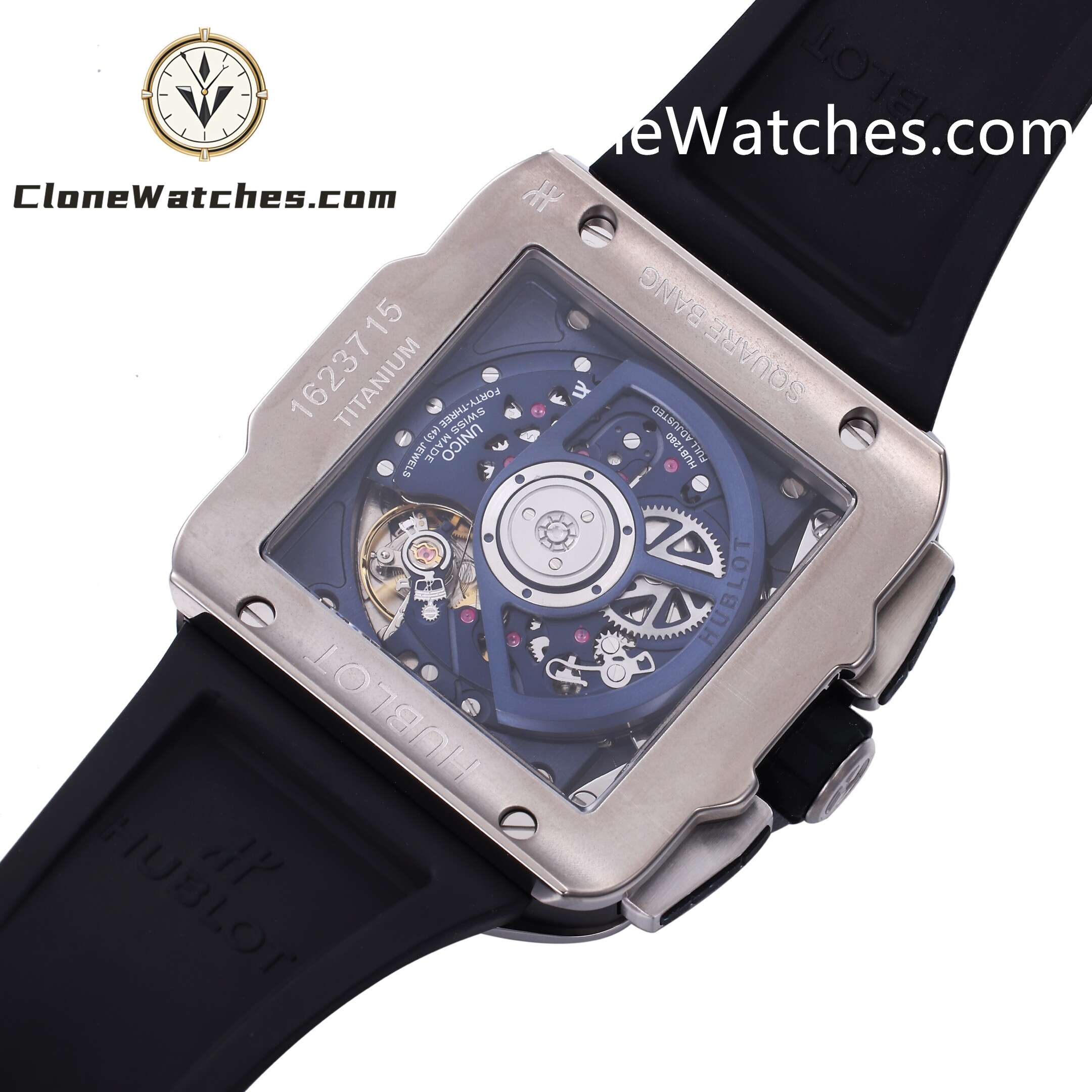 Hublot Super Clone Watches 1:1 Square Bang Unico Titanium Blue 42MM 821.NX.5170.RX