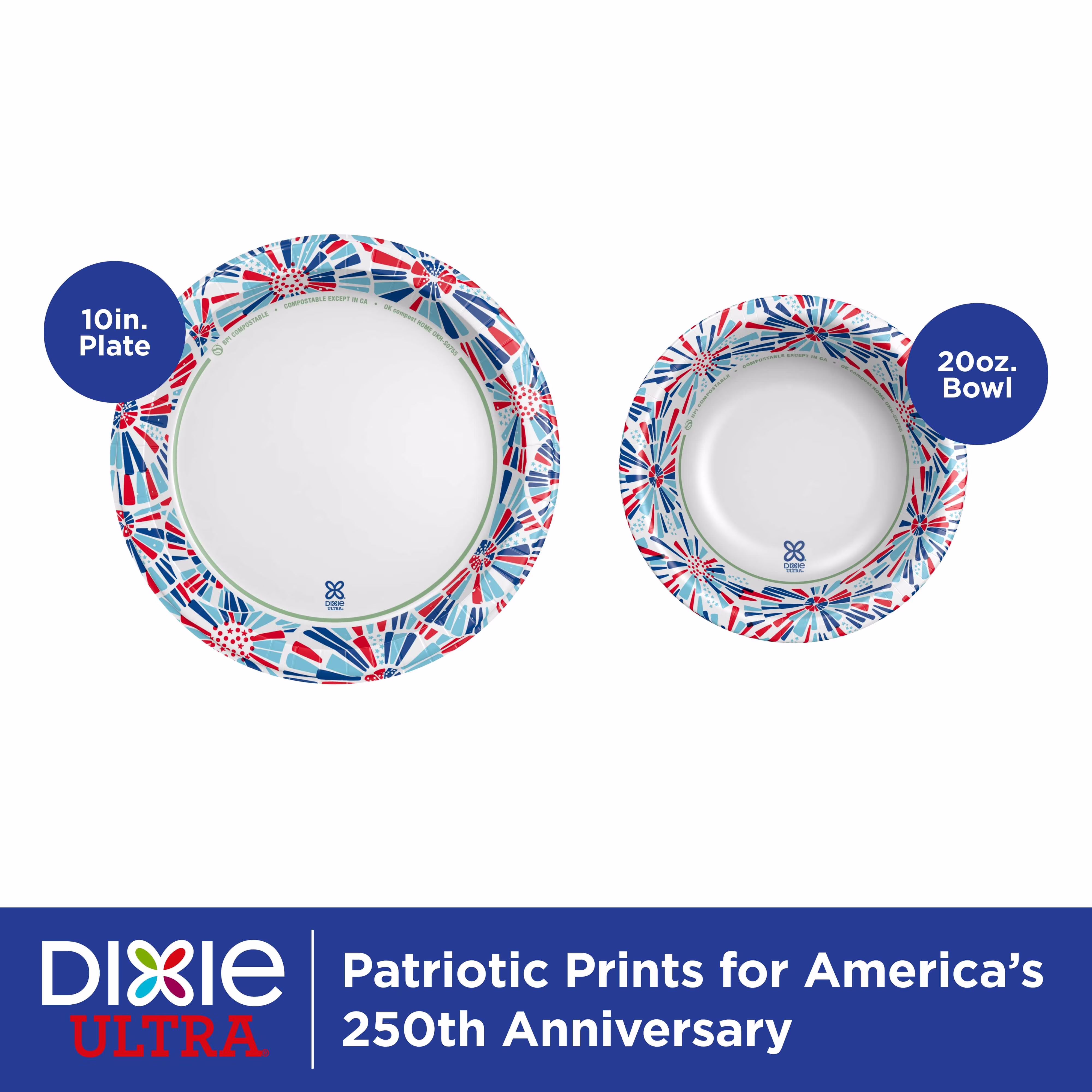 Dixie Ultra Summer Design Disposable Paper Bowls, 20 oz, Multi-Color, 25 Count
