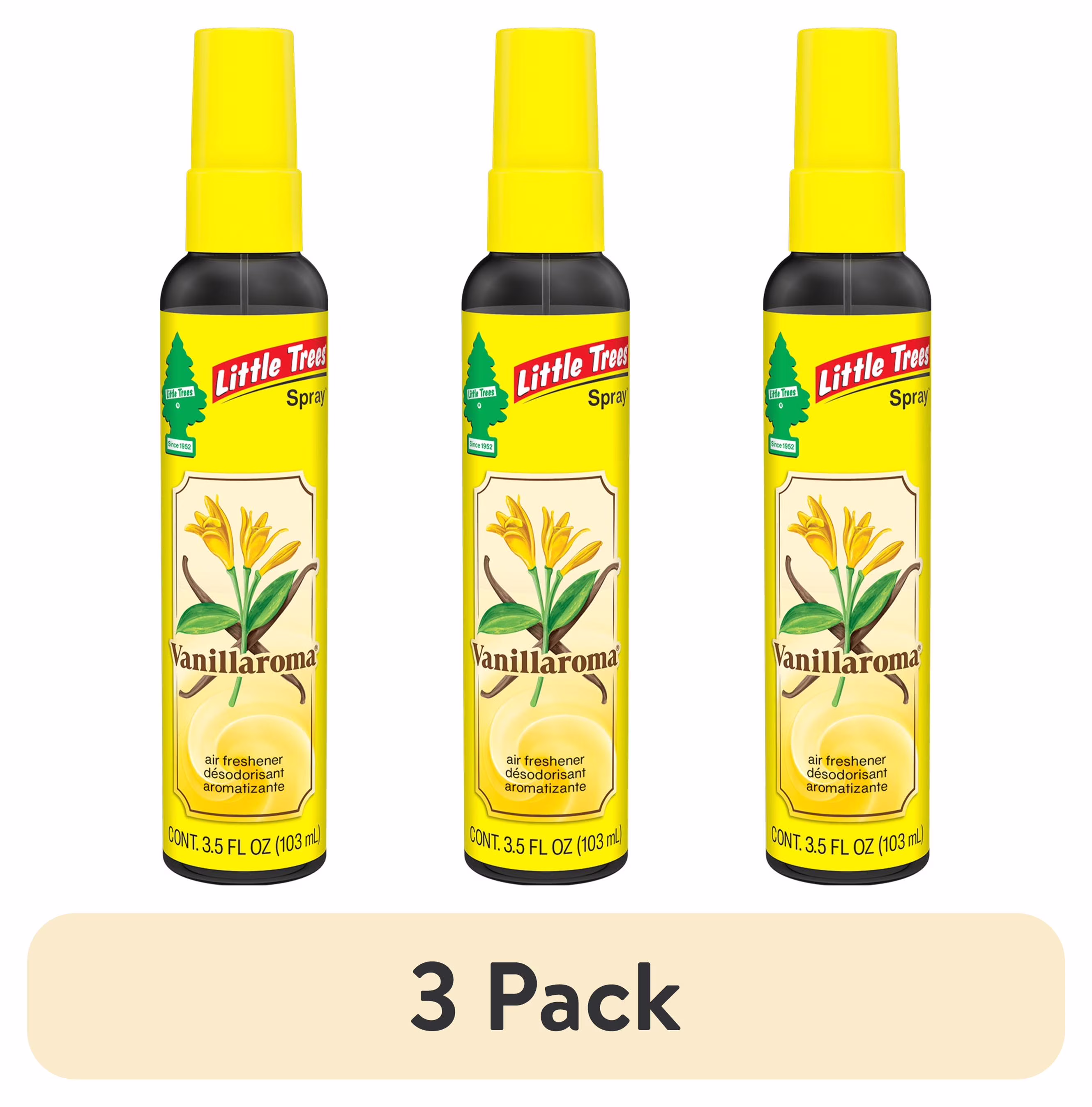 (3 pack) Little Trees Air Freshener Spray Vanillaroma 3.5 fl oz