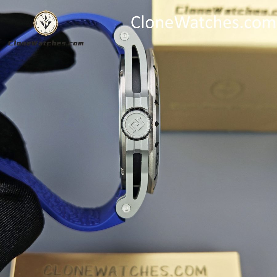 Roger Dubuis Super Clone Watches 1:1 Excalibur Skeleton Tourbillon RDDBEX0479 45MM Blue Strap