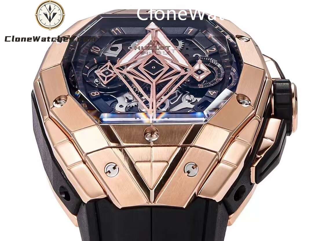 Hublot Super Clone Watches 1:1 Spirit of Big Bang Sang Bleu Rose Gold Blue 648.OX.0151.RX.MXM24